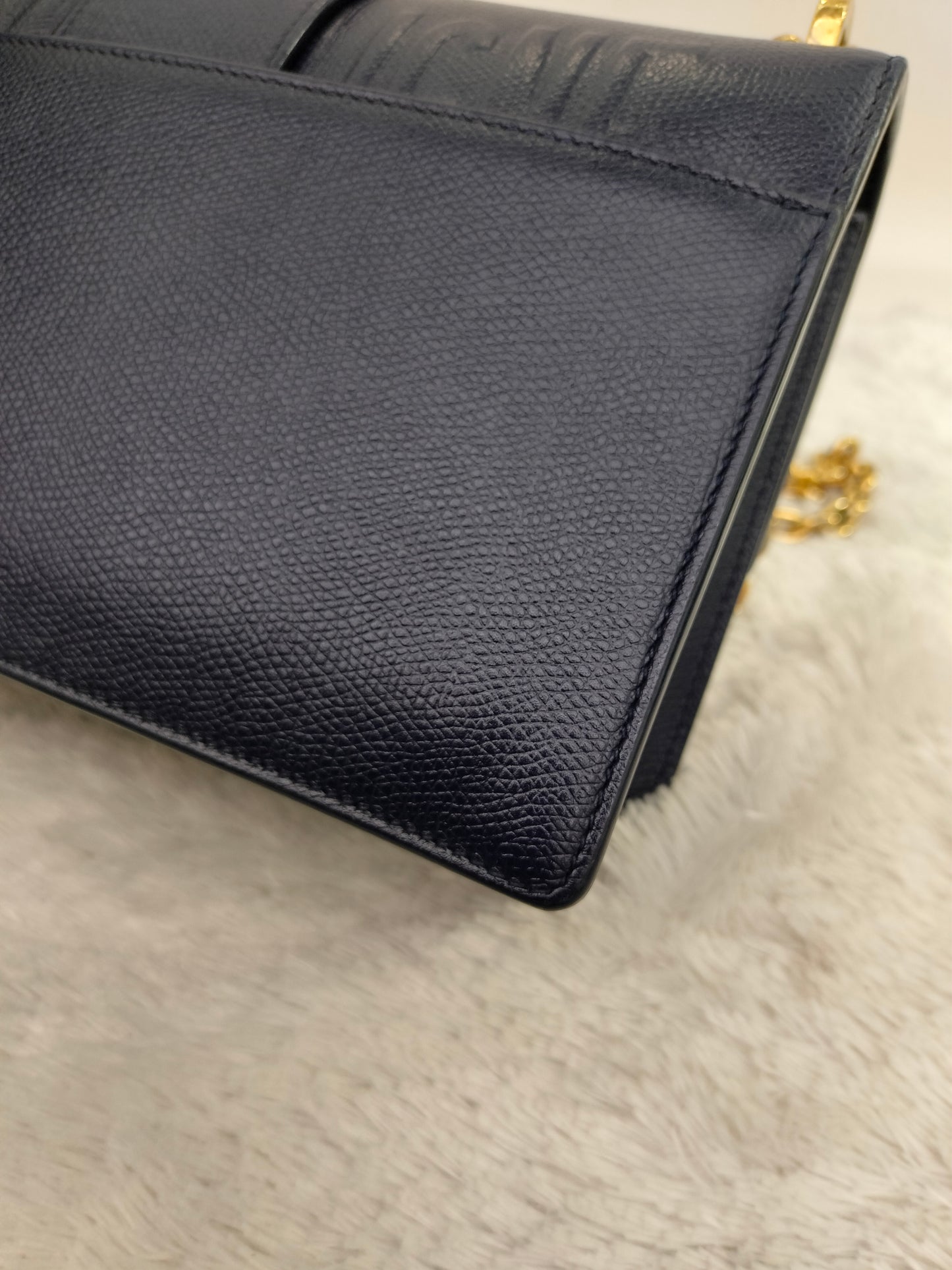 Dior Montaigne East West Grained Navy Blue GHW 2019