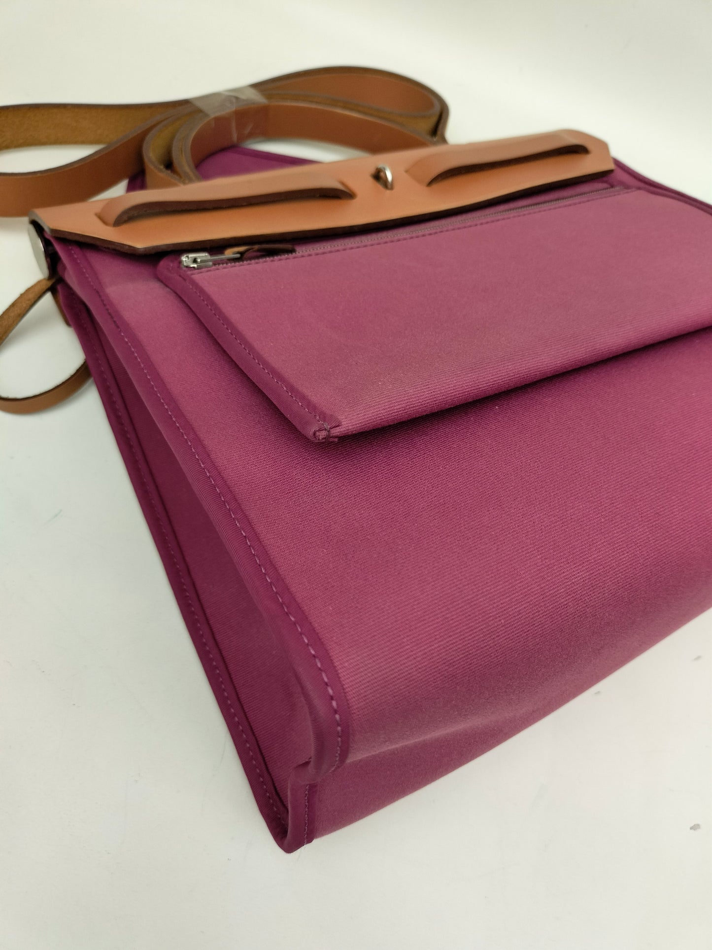 HB31 Zip Canvas Rose Purple Flap Brown PHW #R square