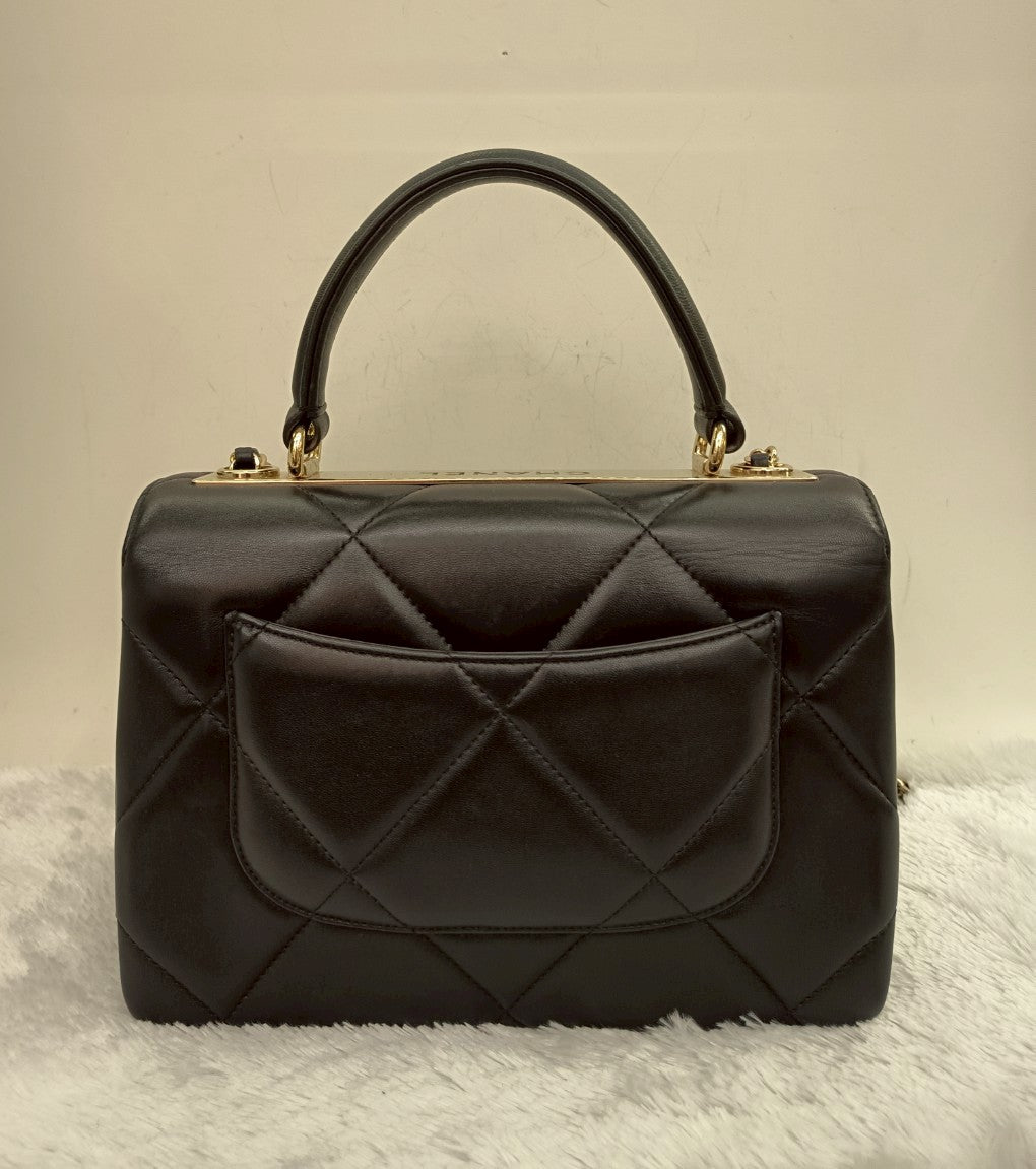 Chanel CC Trendy Small Lamb Black LGHW #28
