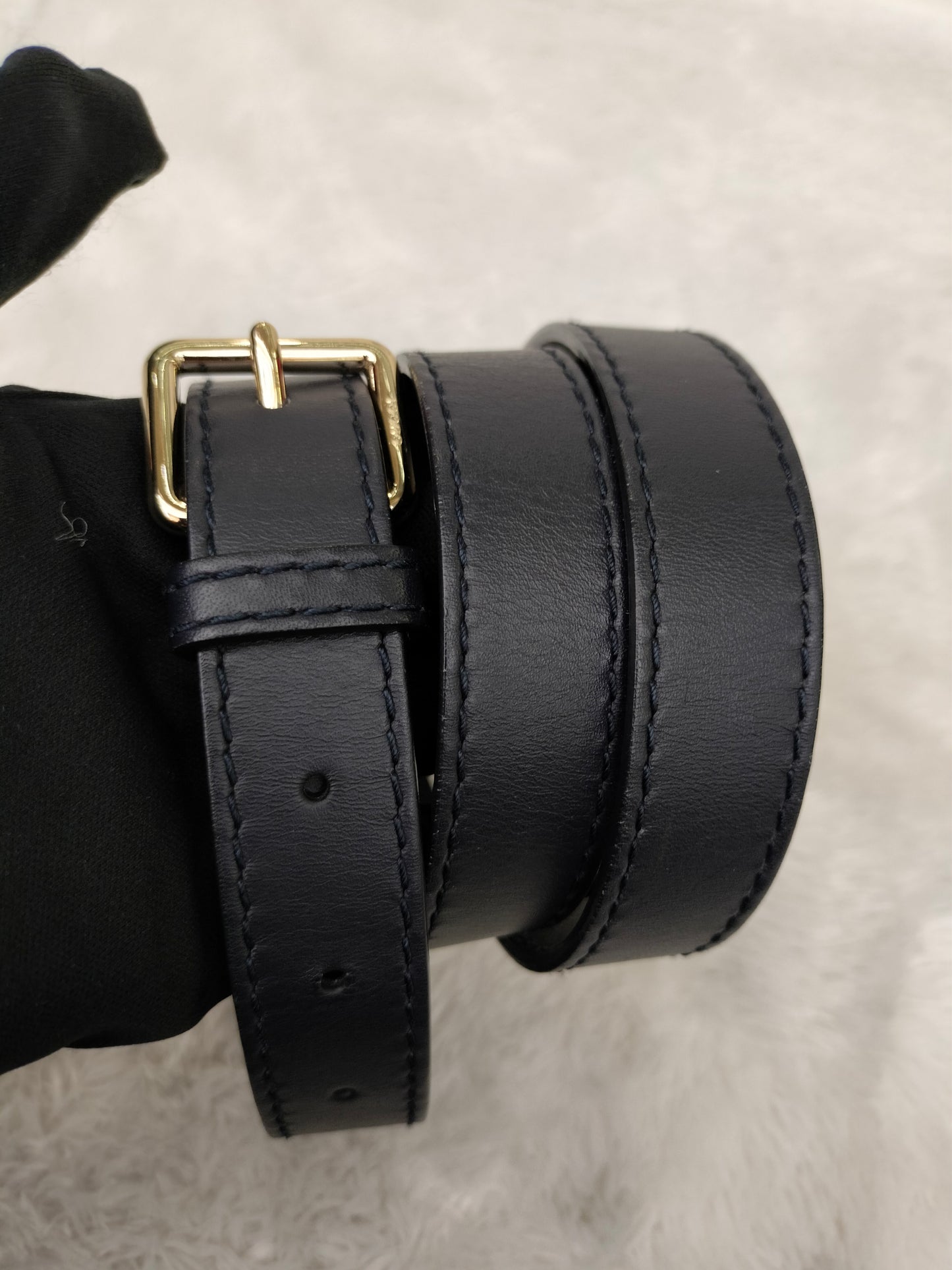 Gucci Boston Canvas Stripe Dark Blue GHW