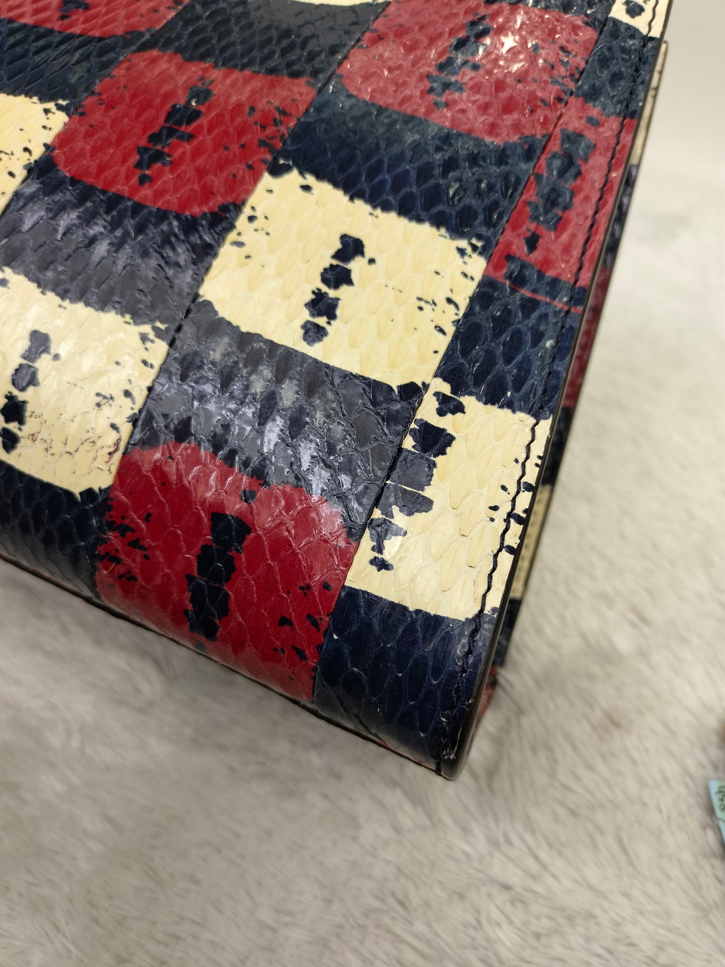 Gucci Nymphaea Top Handle Multicolour Snake Skin Handle Bamboo GHW