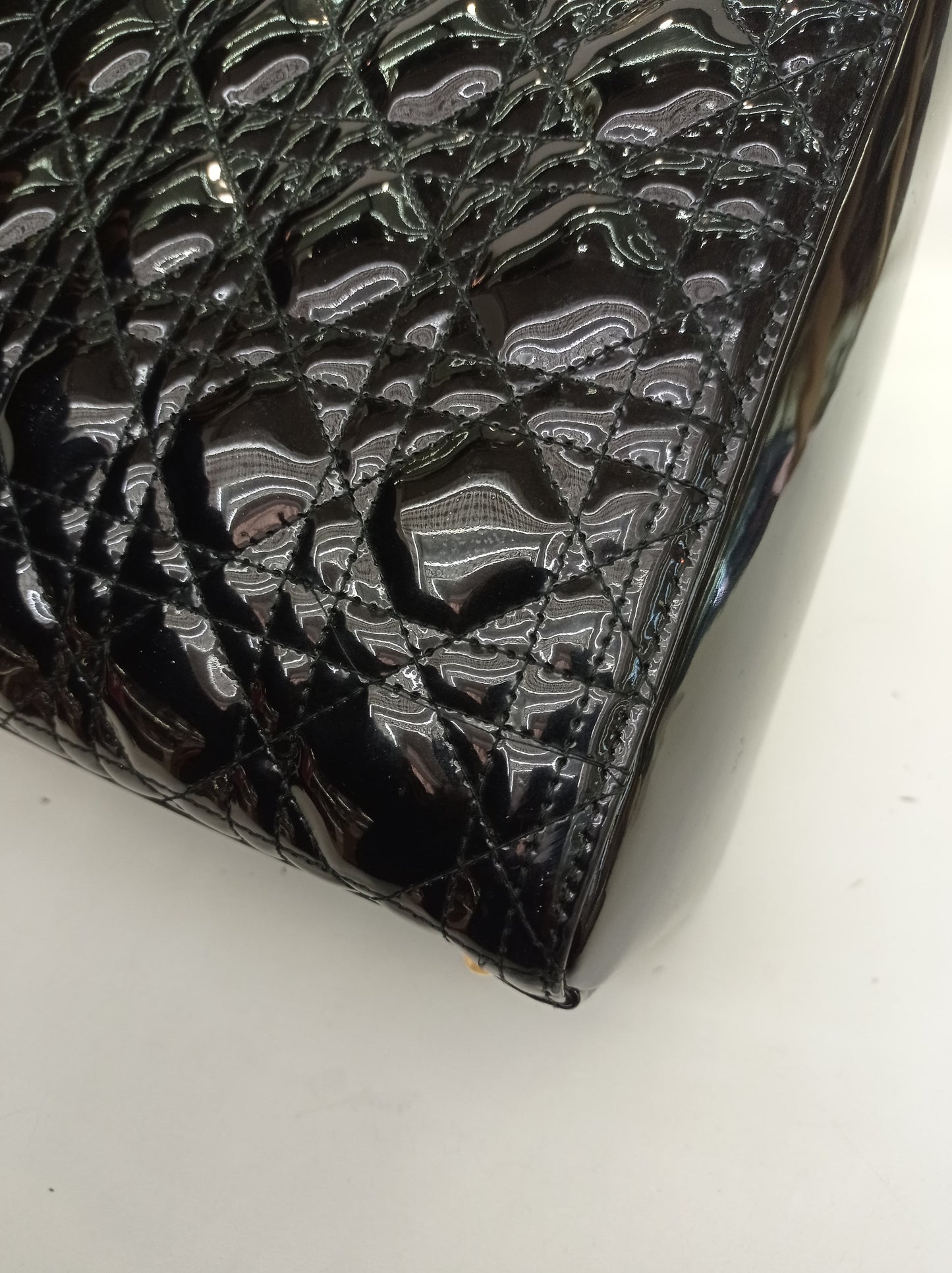 Lady Dior Large Patent Black GHW 2015