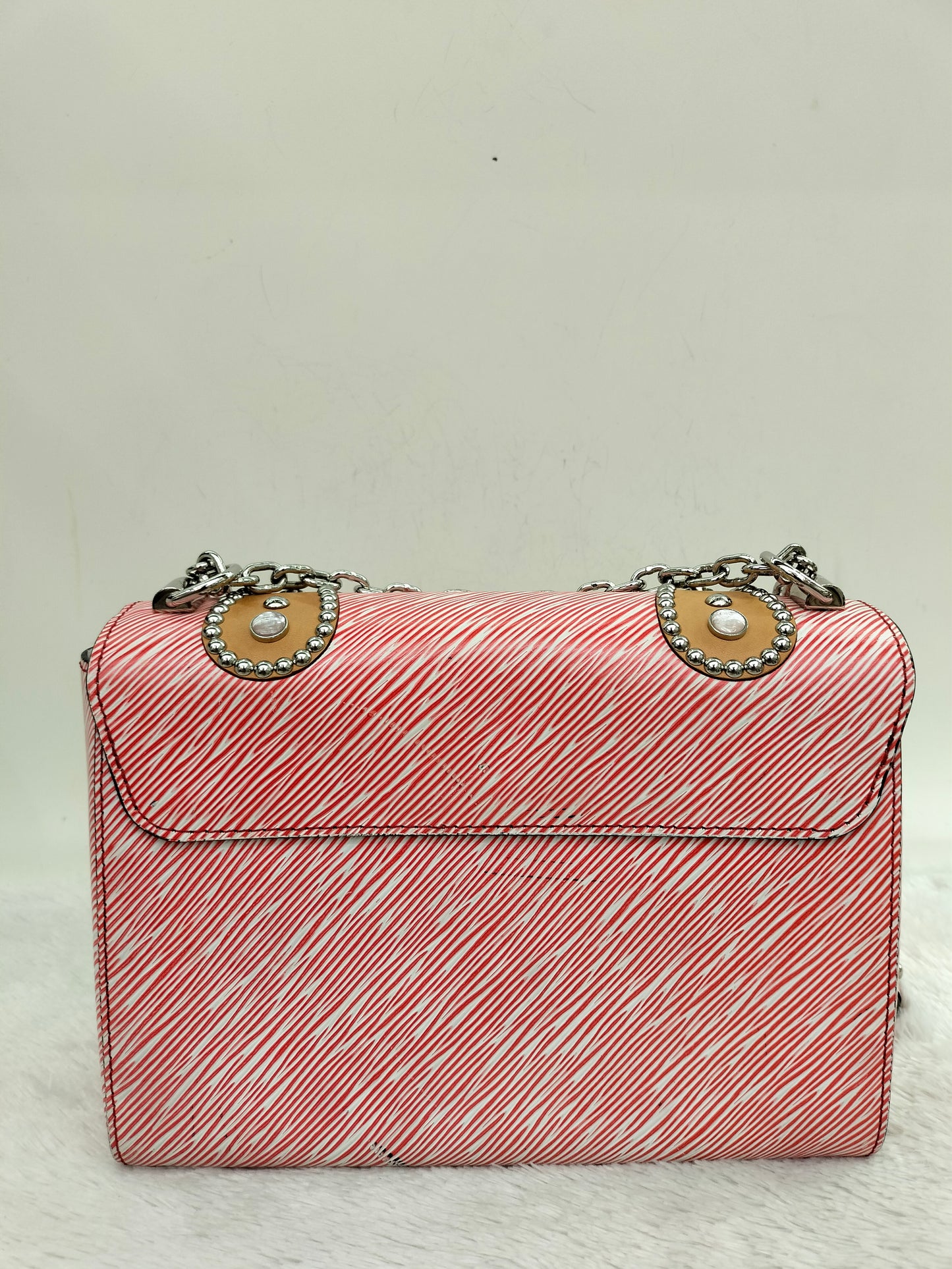 LV Twist MM Epi Studded Denim Red 2017