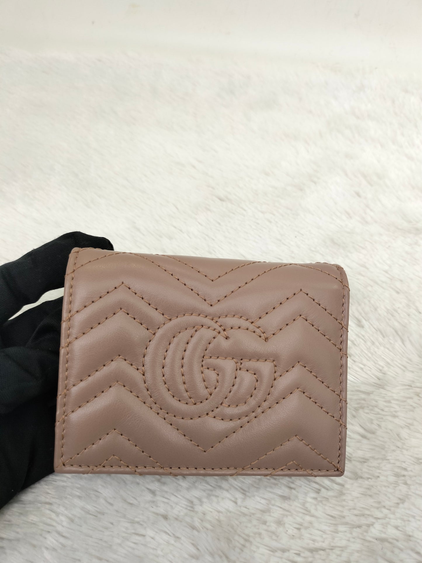 Gucci Card Case Wallet Marmont Dusty Pink GHW