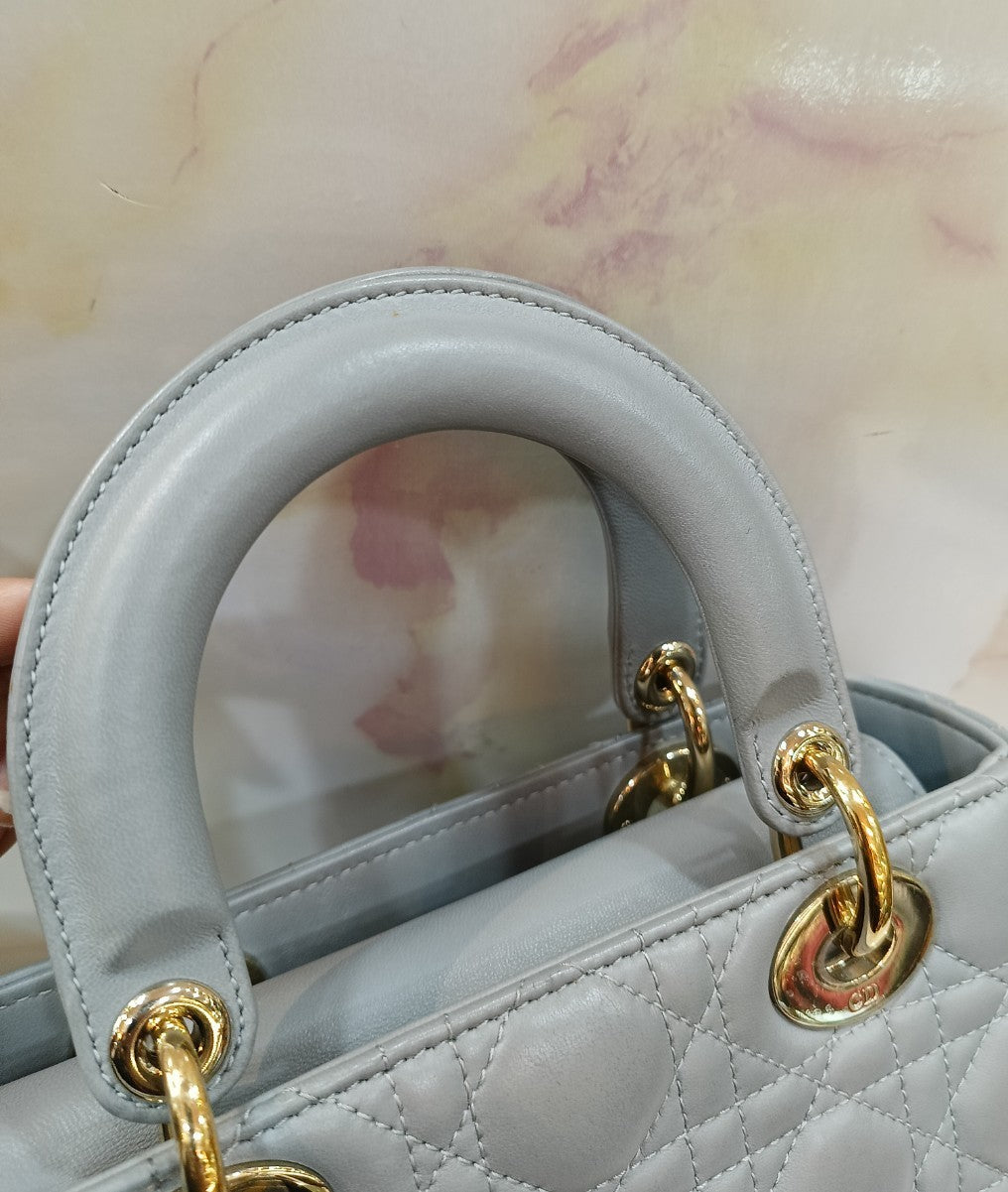 Lady Dior Small Lamb Grey GHW 2018