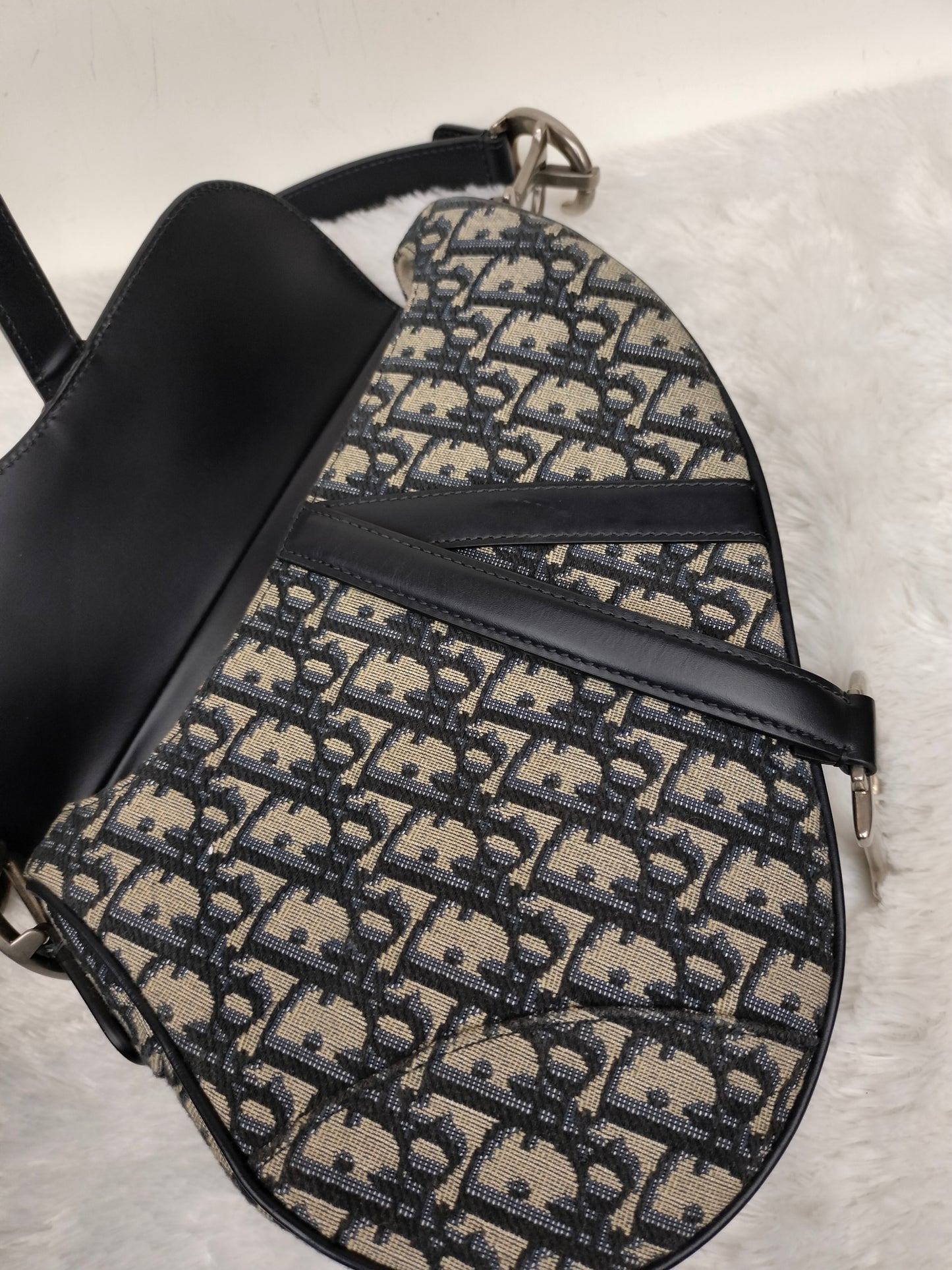 Dior Saddle Medium Jacquard Oblique Black SHW 2024