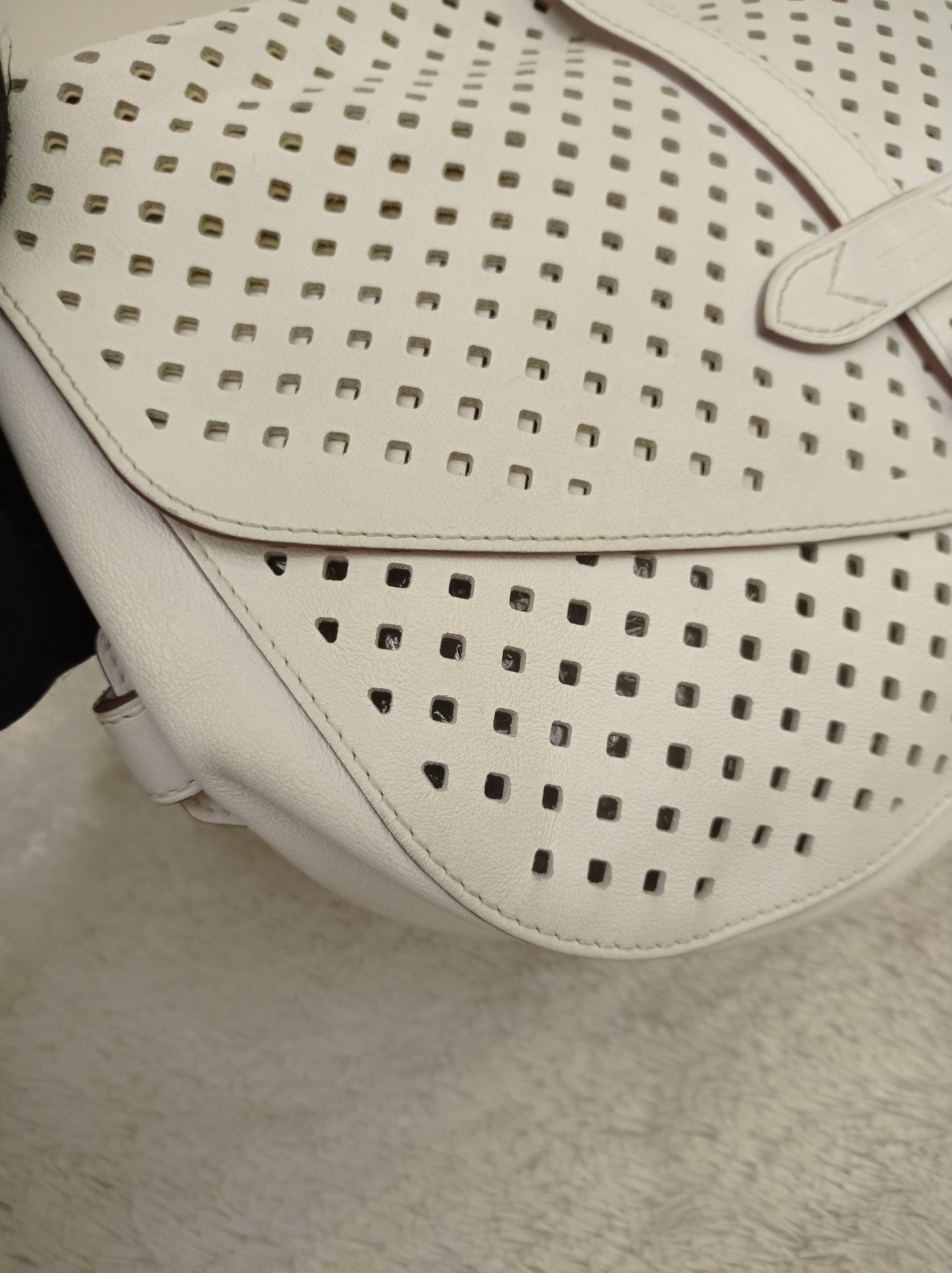 LV Saumur Perforated Limited Edition White Flore