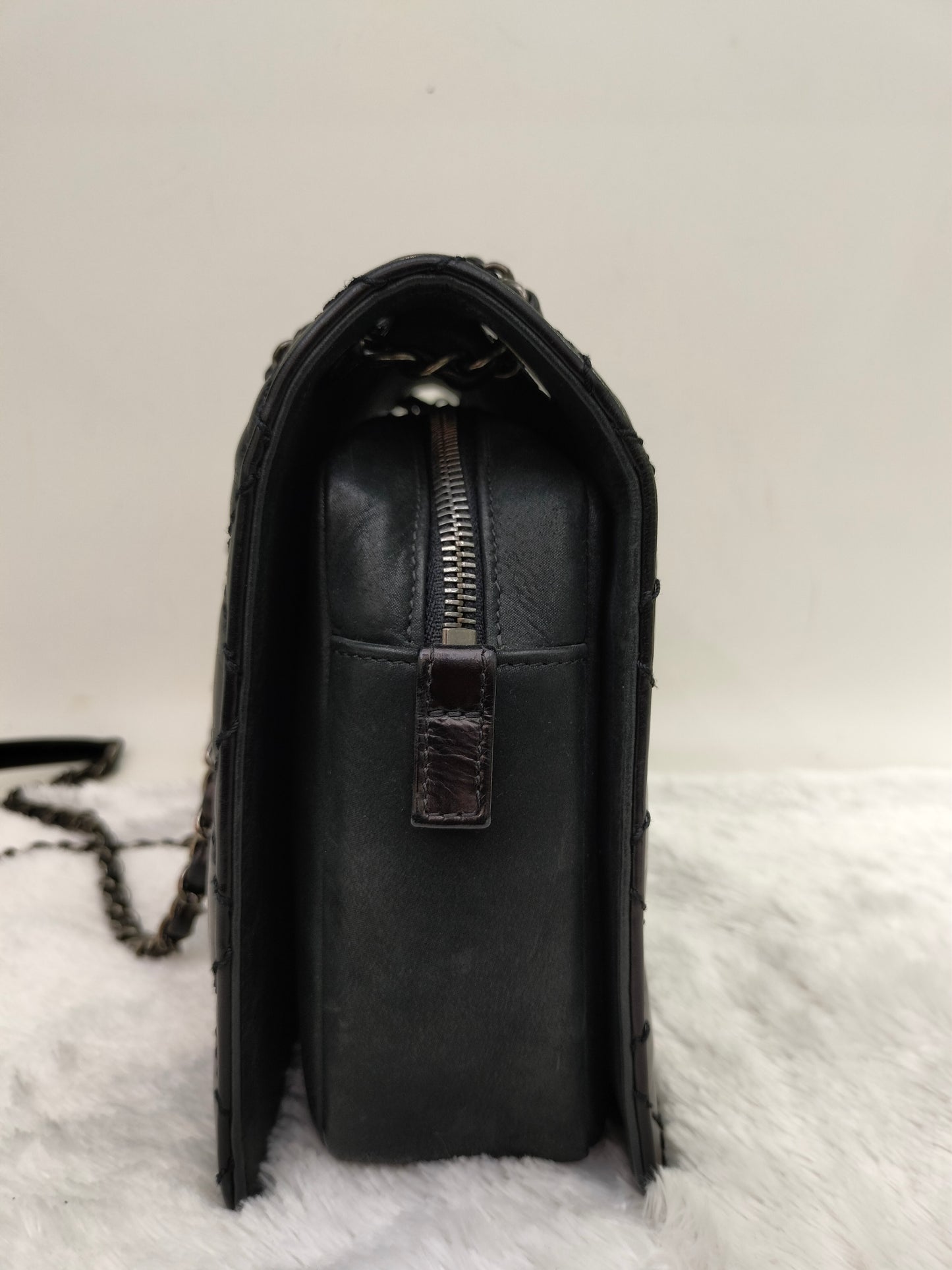 Chanel Day Trip Flap Calfskin Black RHW #22