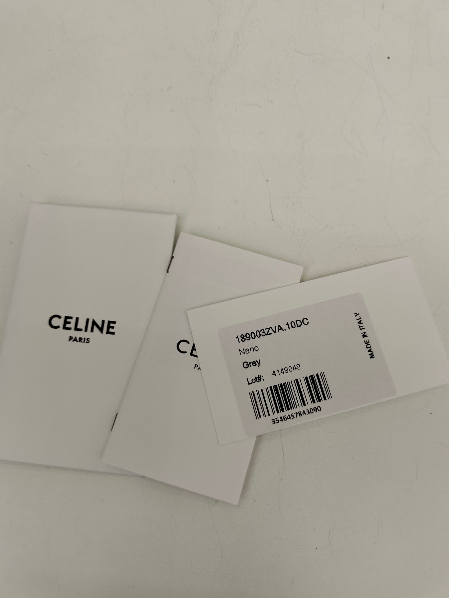 Celine Nano Belt Grained Grey GHW 2022