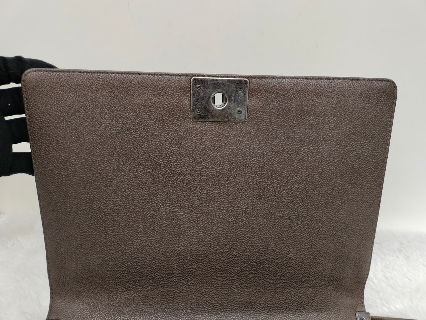 Chanel Boy Large Tweed Calfskin Brown RHW #18