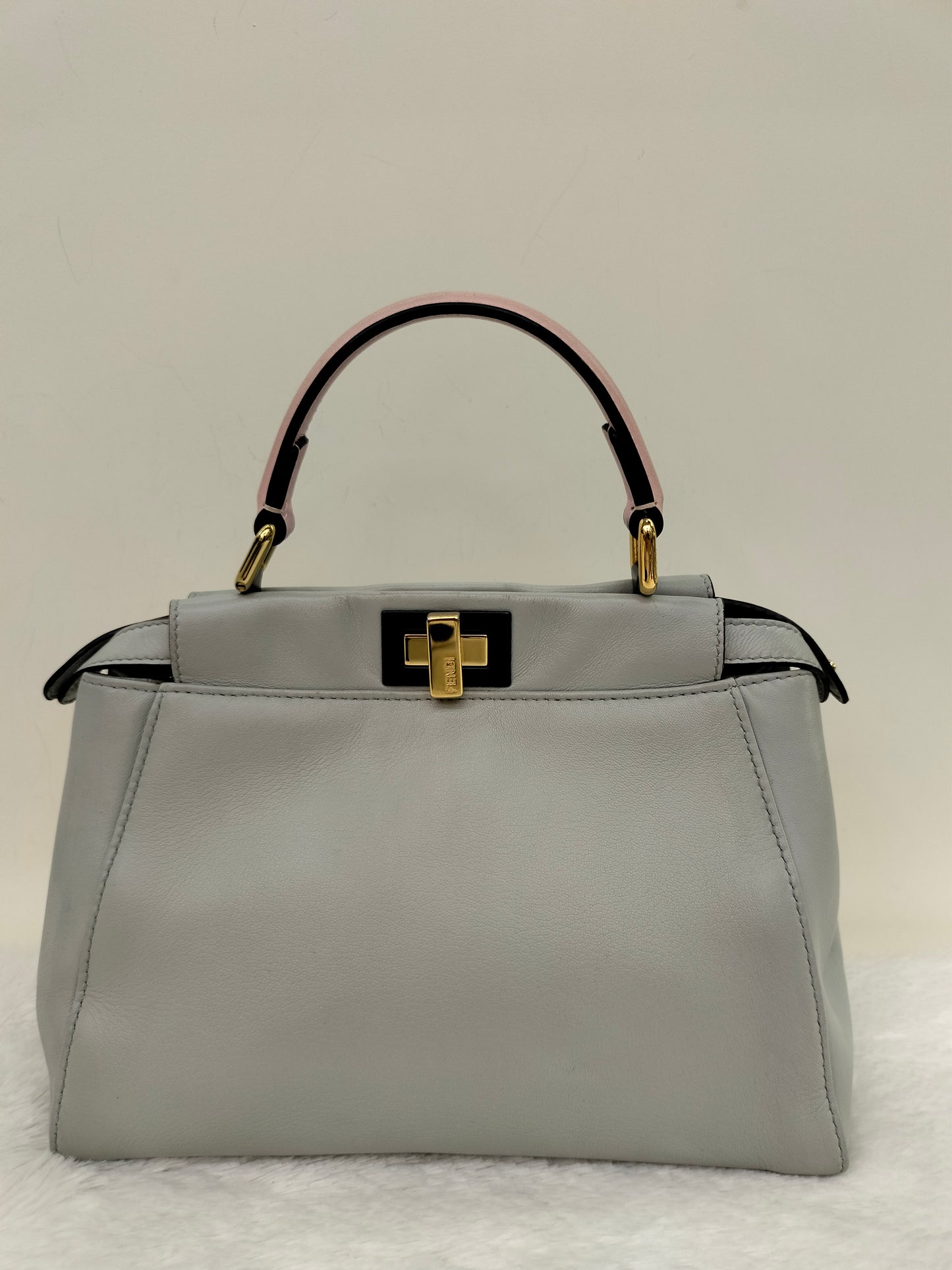 Fendi Peekaboo Mini Griss Pink Peony GHW