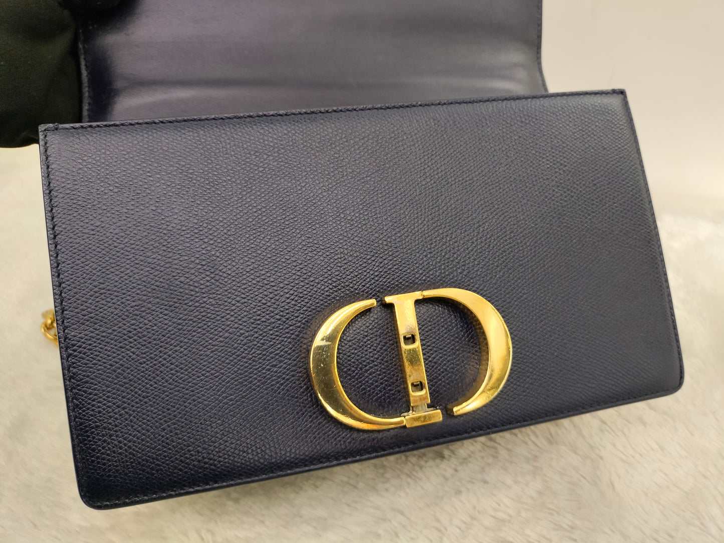 Dior Montaigne East West Grained Navy Blue GHW 2019