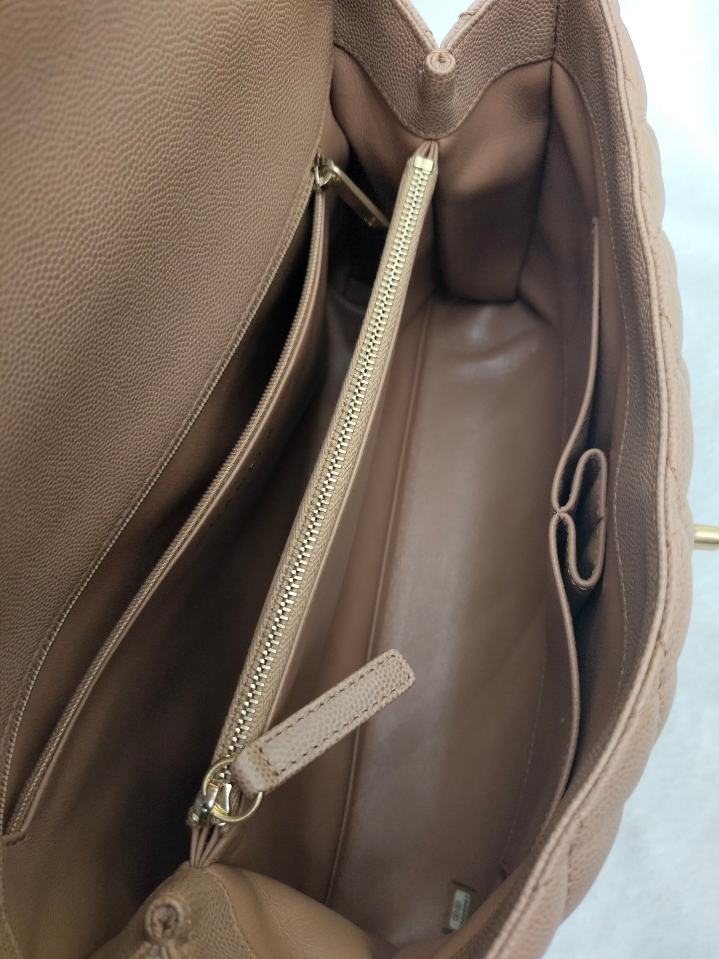Chanel Coco Handle Large Caramel Handle Lizard GHW #24