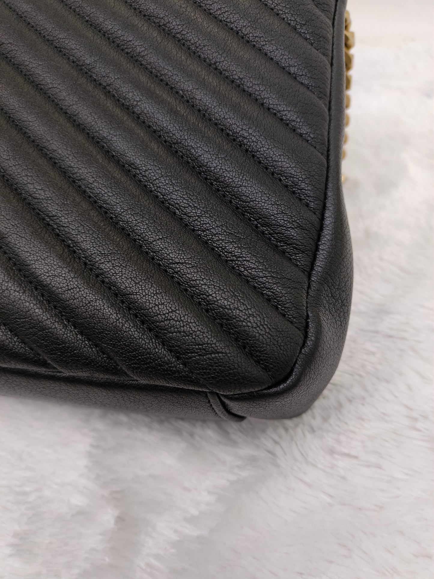 YsL College Large Chevron Black GHW 2020