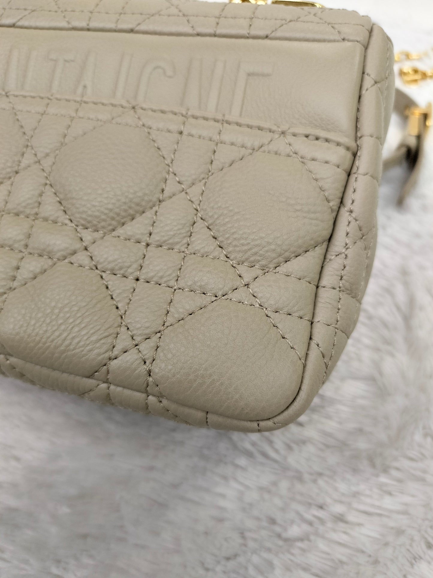 Dior Caro Small Supple Cannage Beige GHW 2023