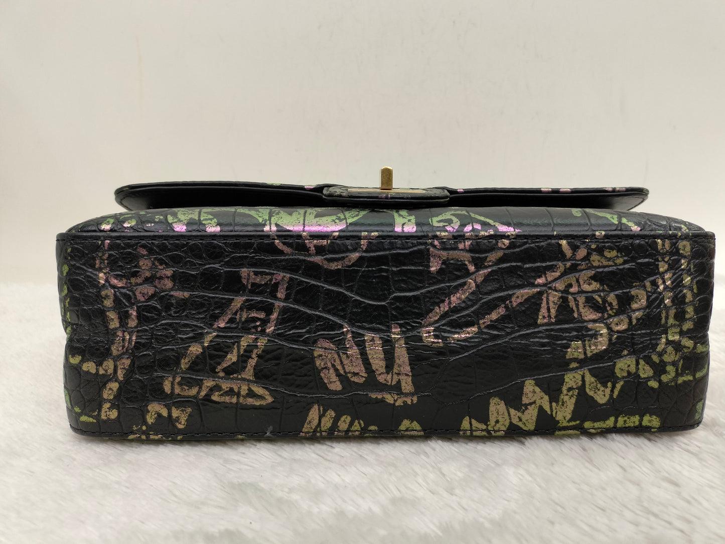Chanel Reissue Medium Croco Graffity Black GHW DF #28