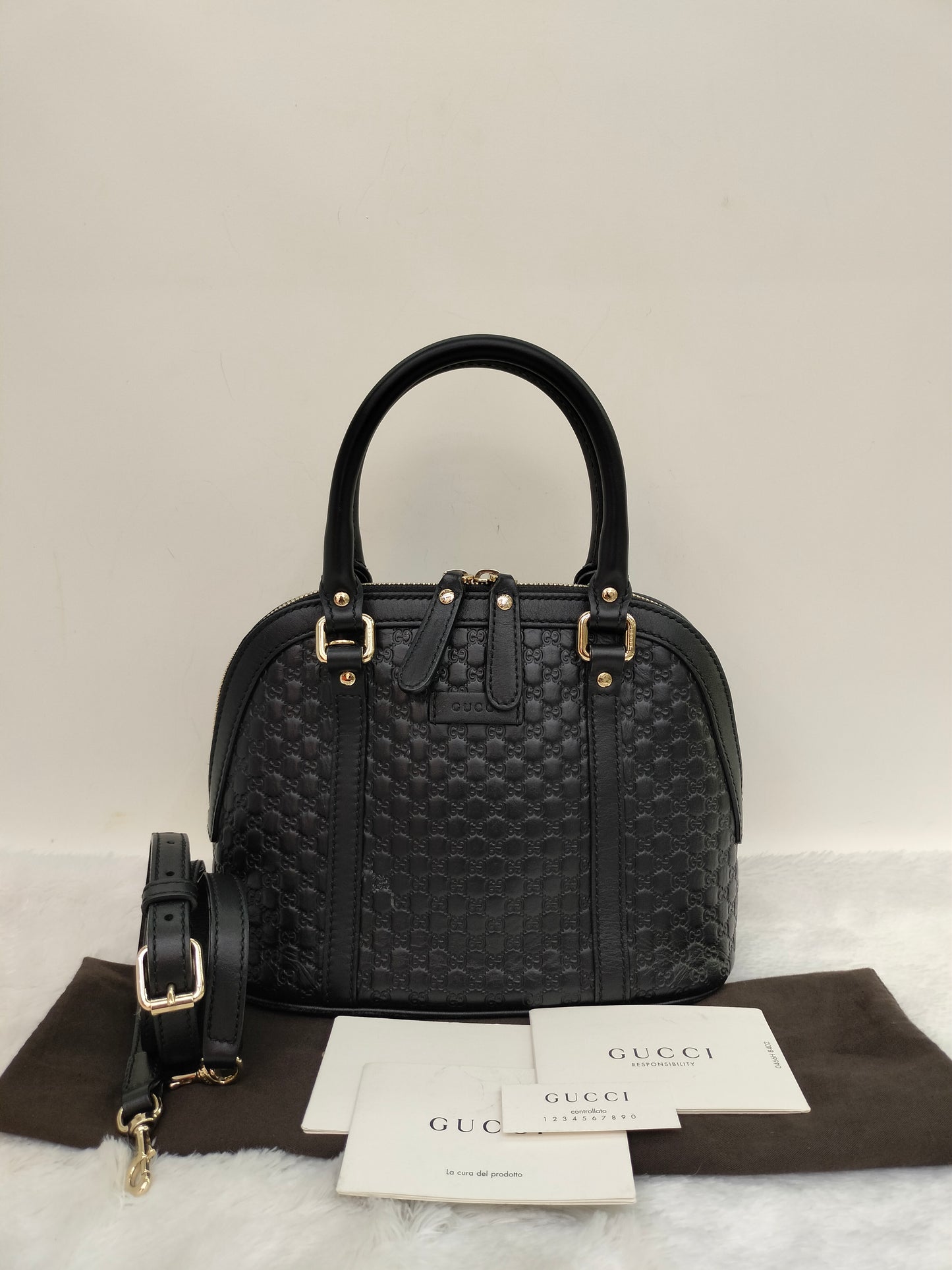 Gucci Micro Guccissima Dome Black GHW