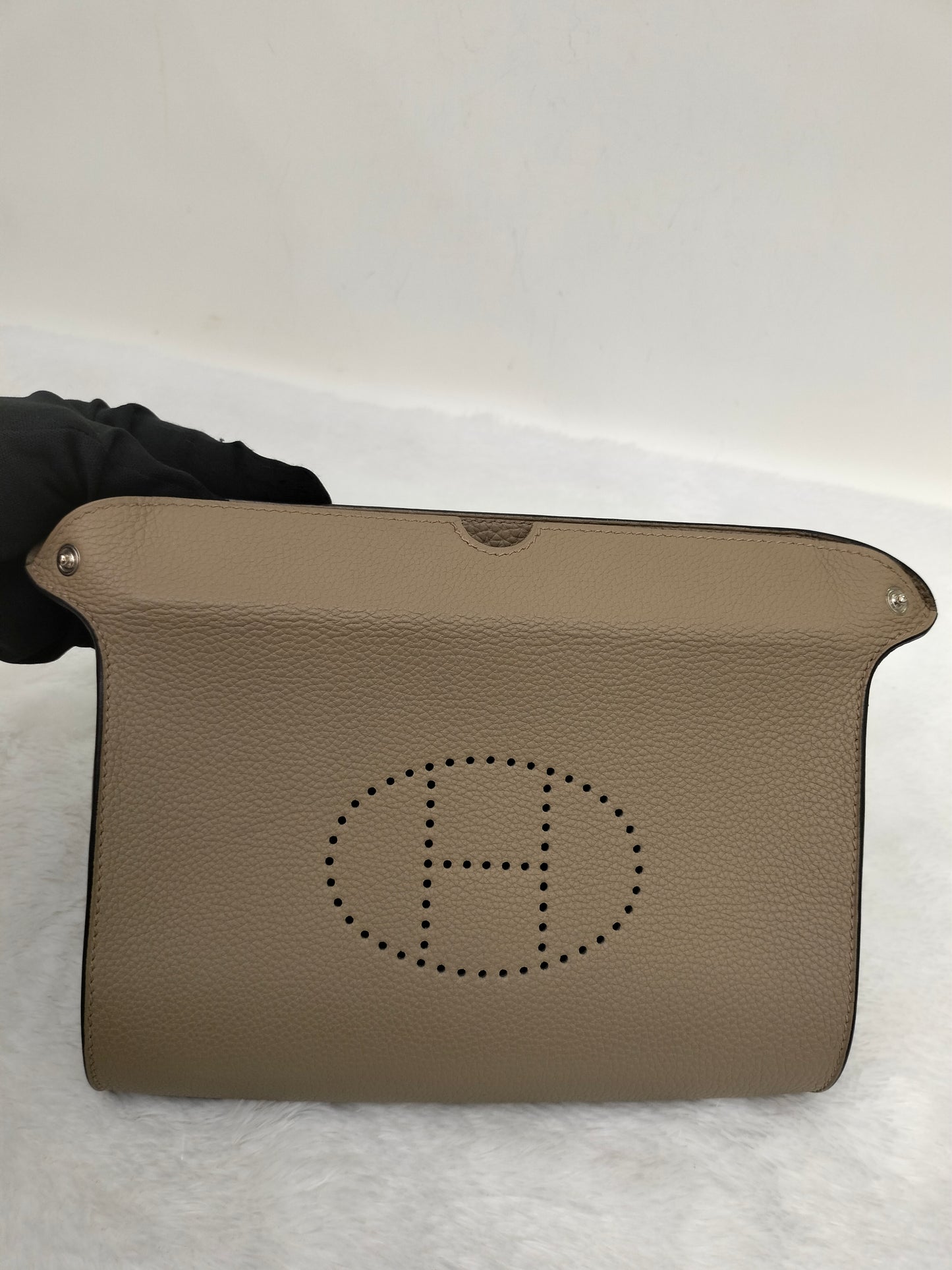 Hermes Videpoches Togo Sangle Wool Beige Marfa PHW #B