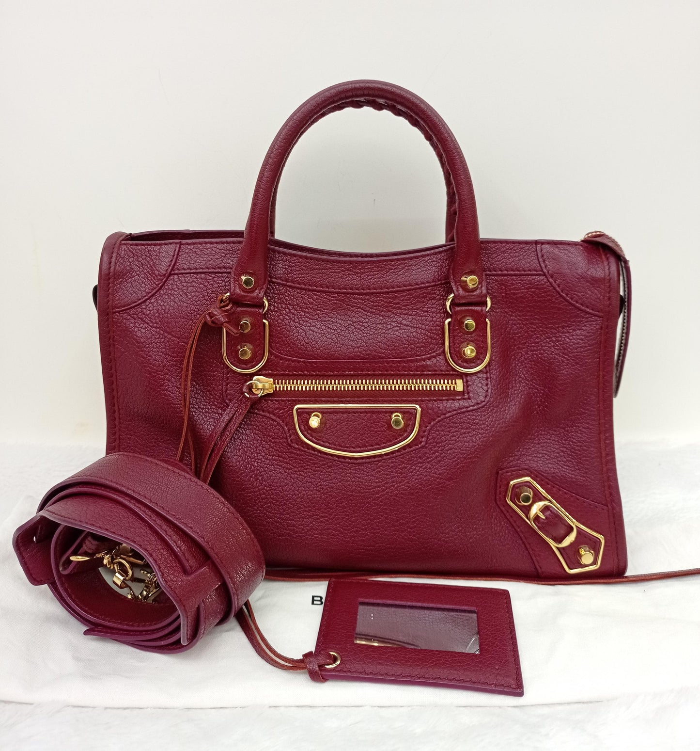 Balenciaga Small City Edge Burgundy GHW 2017