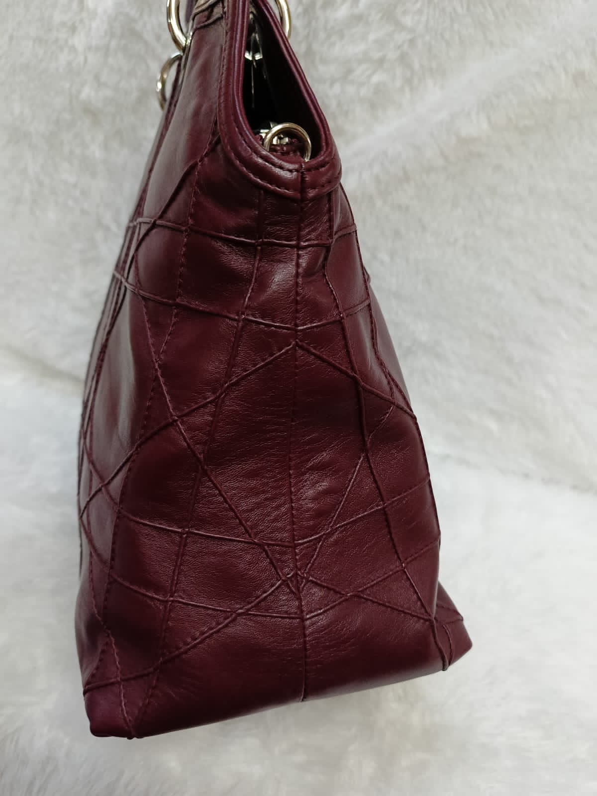 Dior Granville Cannage Lambskin Maroon SHW 2011
