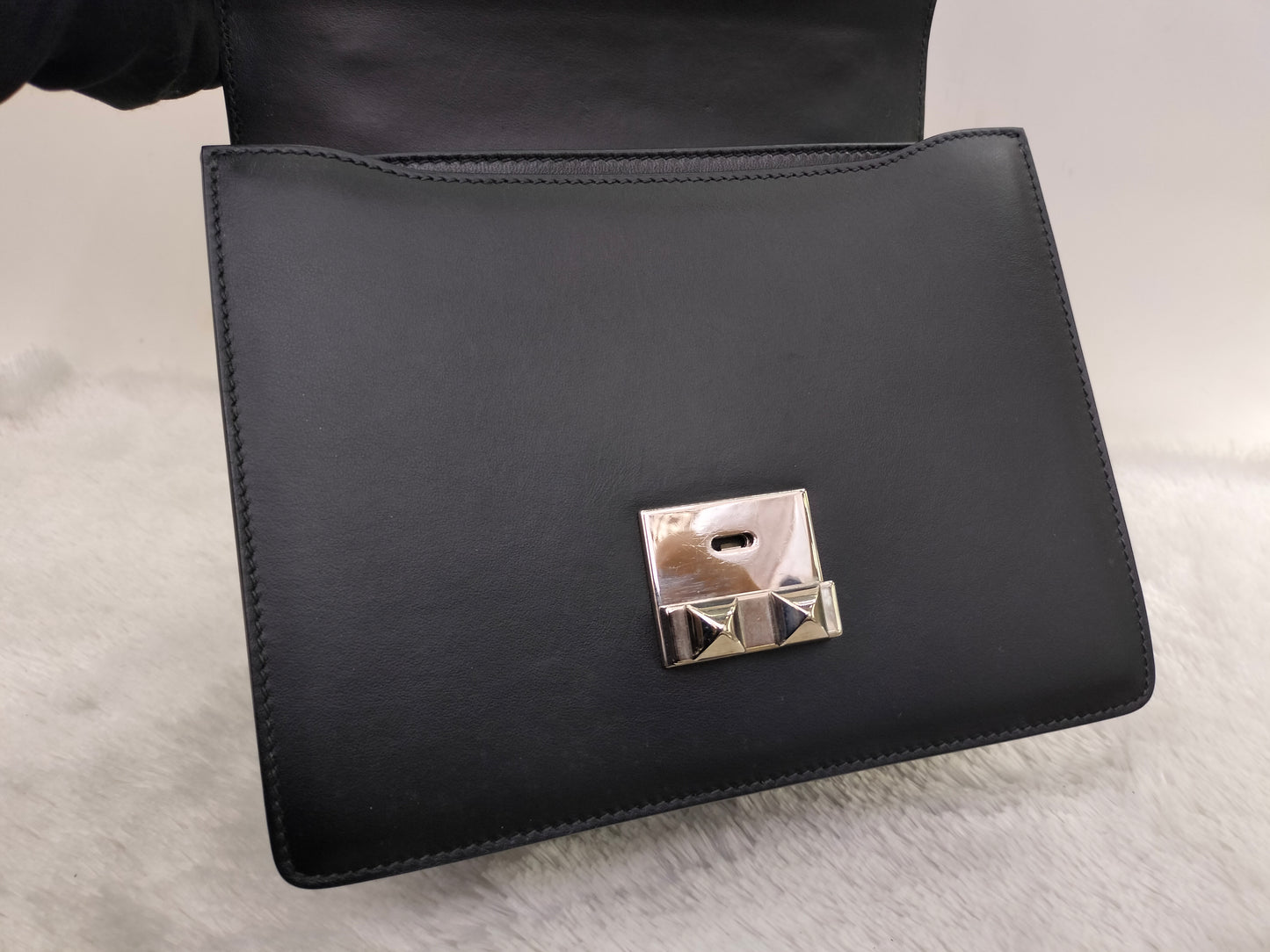 Prada City Calf Saffiano Nero Fuxia SHW