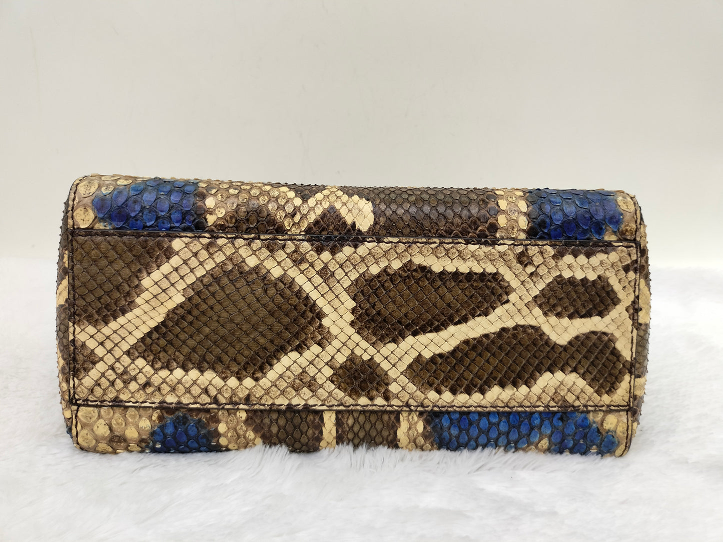 Fendi Peekaboo Mini Python Blue Beige SHW