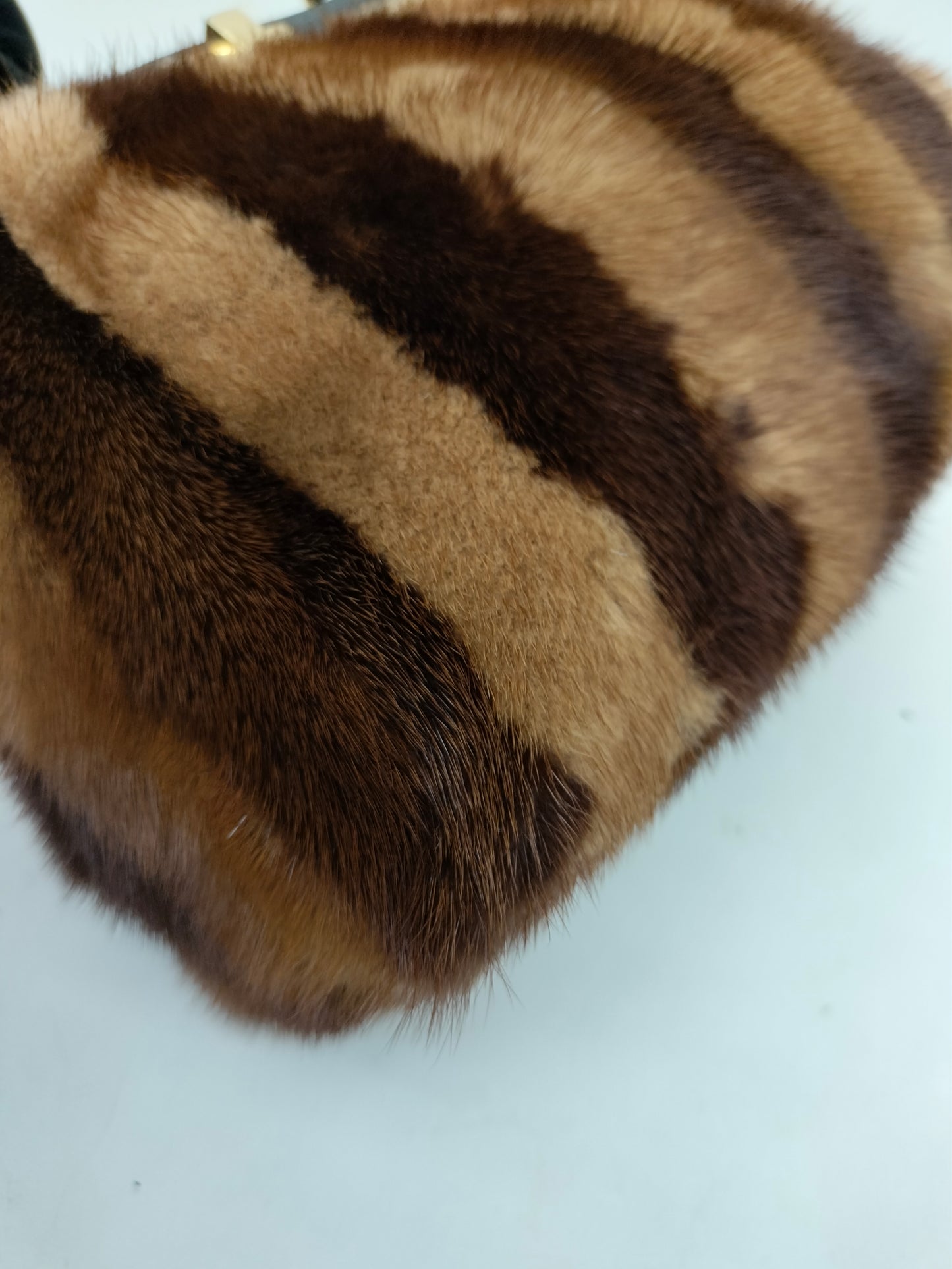 Fendi Peekaboo Mini Fur Black Brown GHW