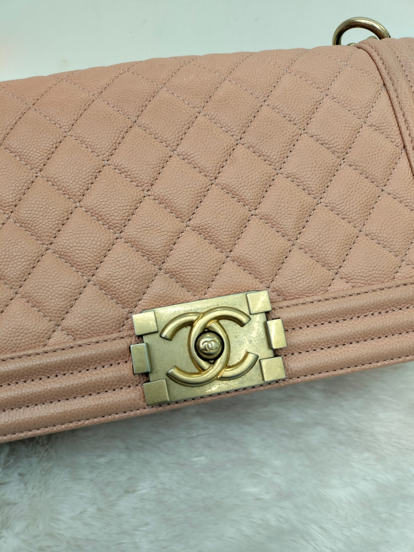 Chanel Boy 25 Caviar Salmon GHW #25