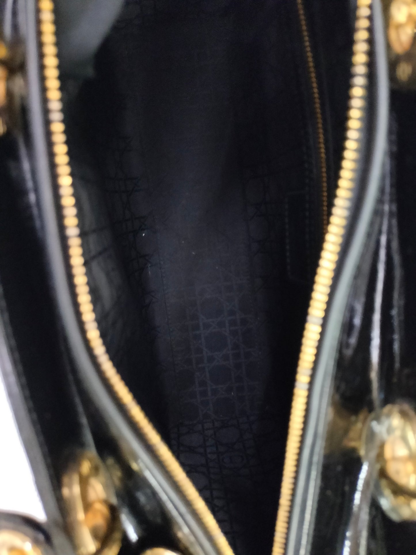 Lady Dior Large Patent Black GHW 2015