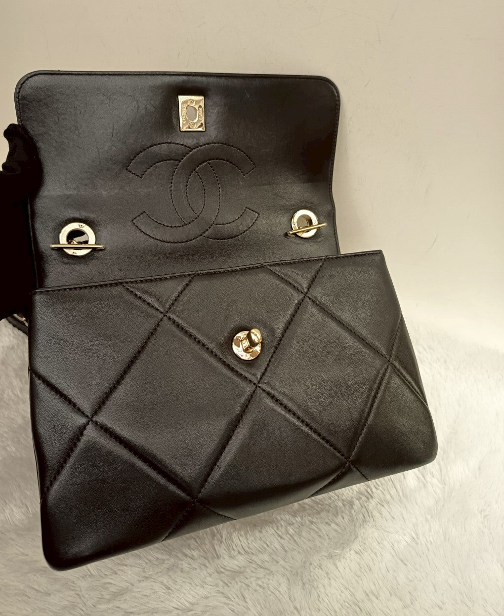Chanel CC Trendy Small Lamb Black LGHW #28