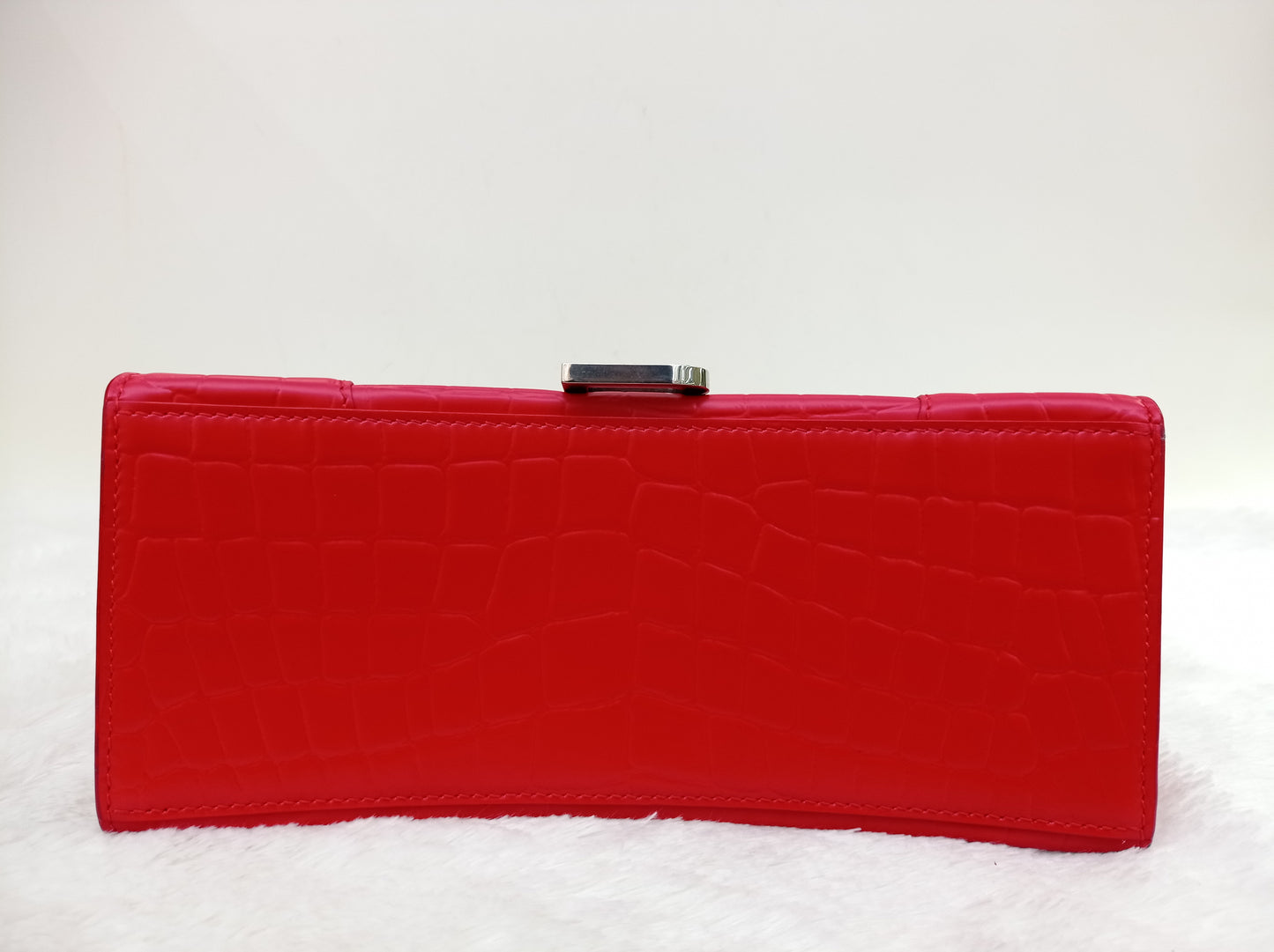 Balenciaga Hourglass Small Top Handle Croco Red SHW 2021