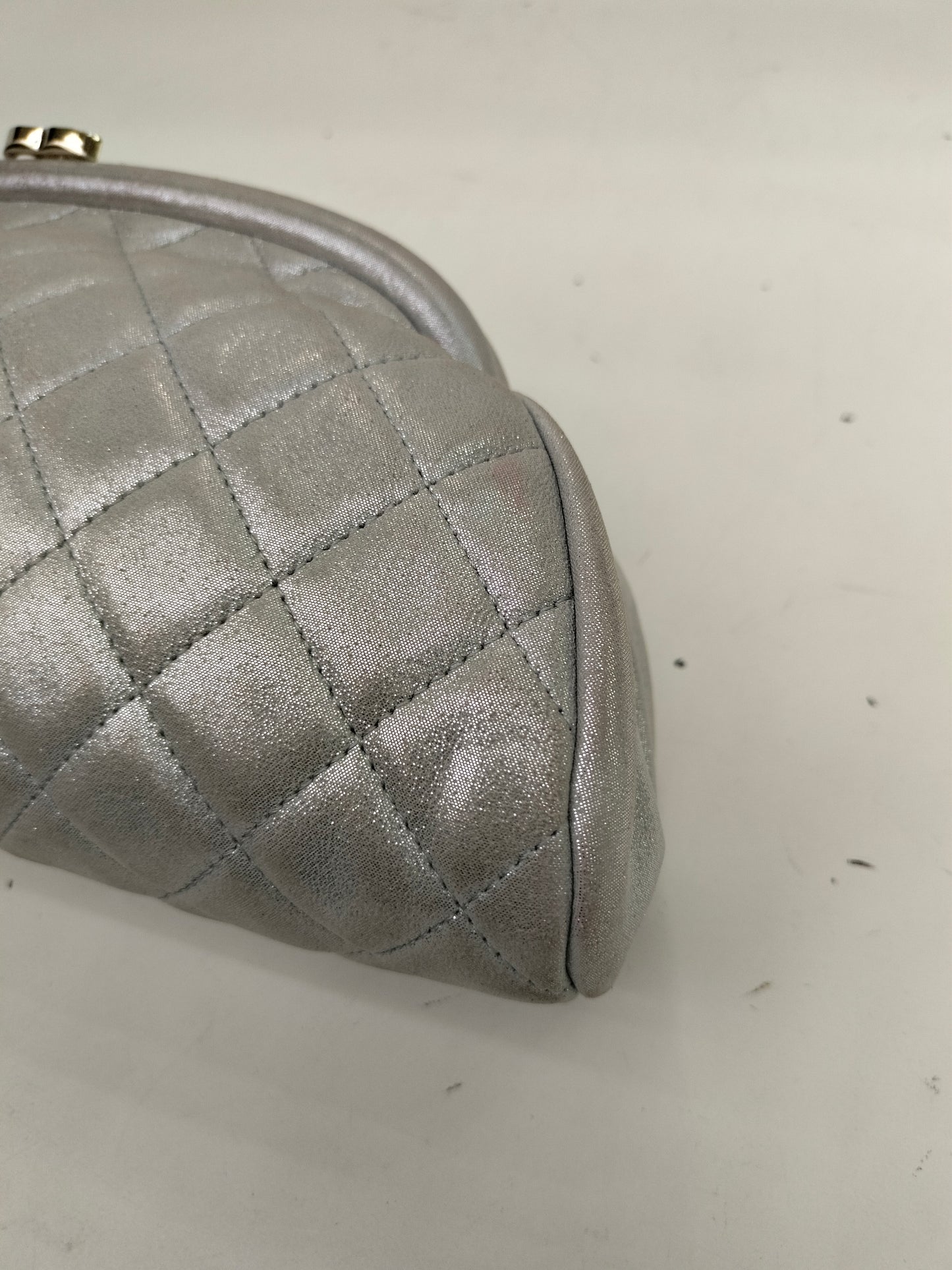 Chanel Timeless Clutch Metallic Silver GHW #15