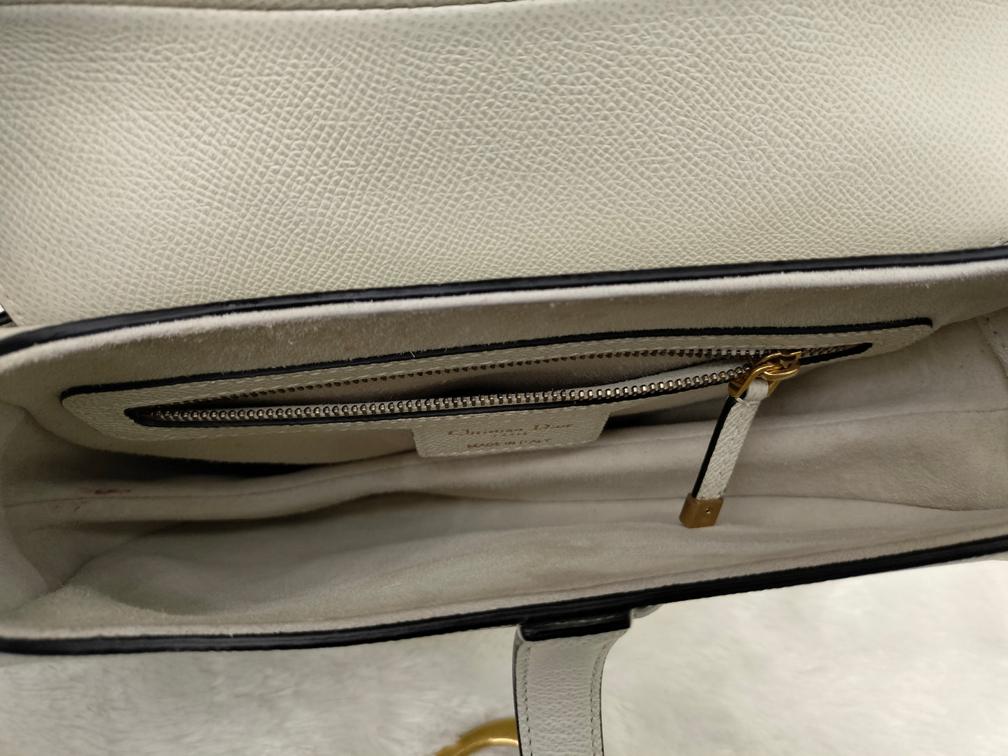 Dior Saddle Medium Grained White GHW 2020
