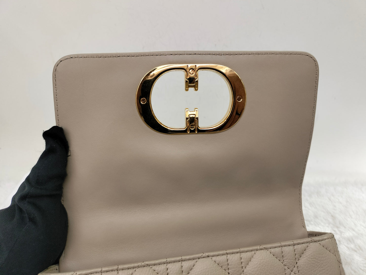 Dior Caro Small Supple Cannage Beige GHW 2023