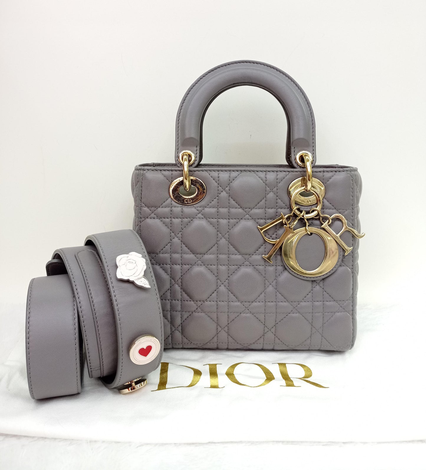 Lady Dior Small Lamb Grey GHW 2018