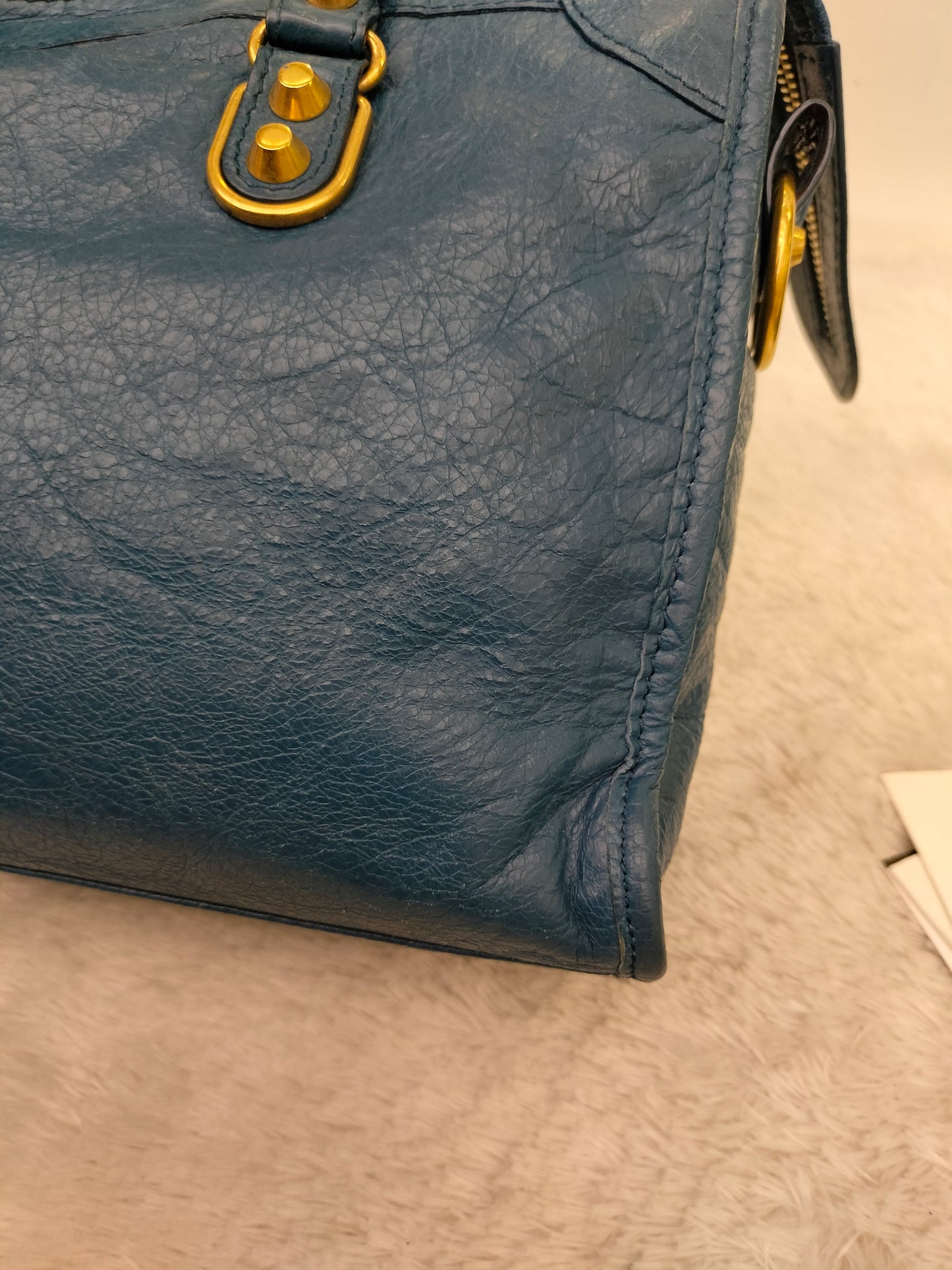 Balenciaga Small City Edge Blue GHW 2017