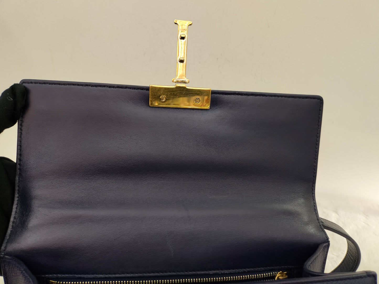 Dior Montaigne East West Grained Navy Blue GHW 2019