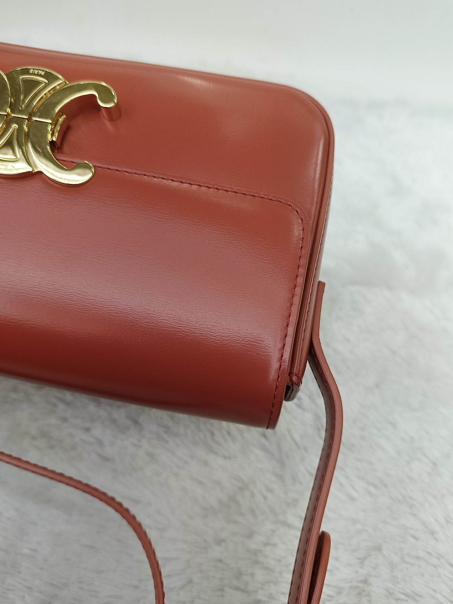 Celine Triomphe East West Calfskin Cornelian GHW 2022