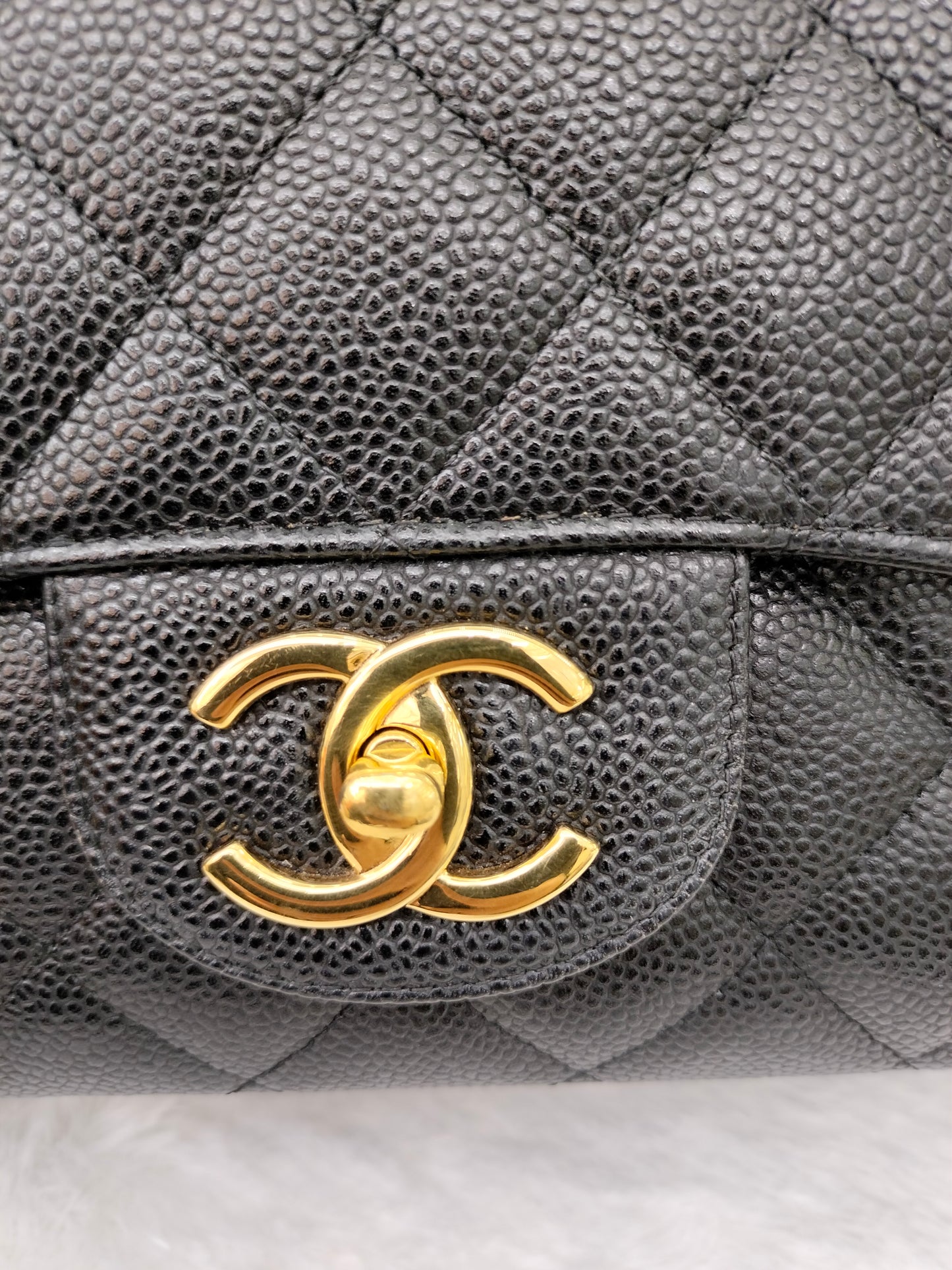 Chanel Maxi Caviar Black GHW DF #20