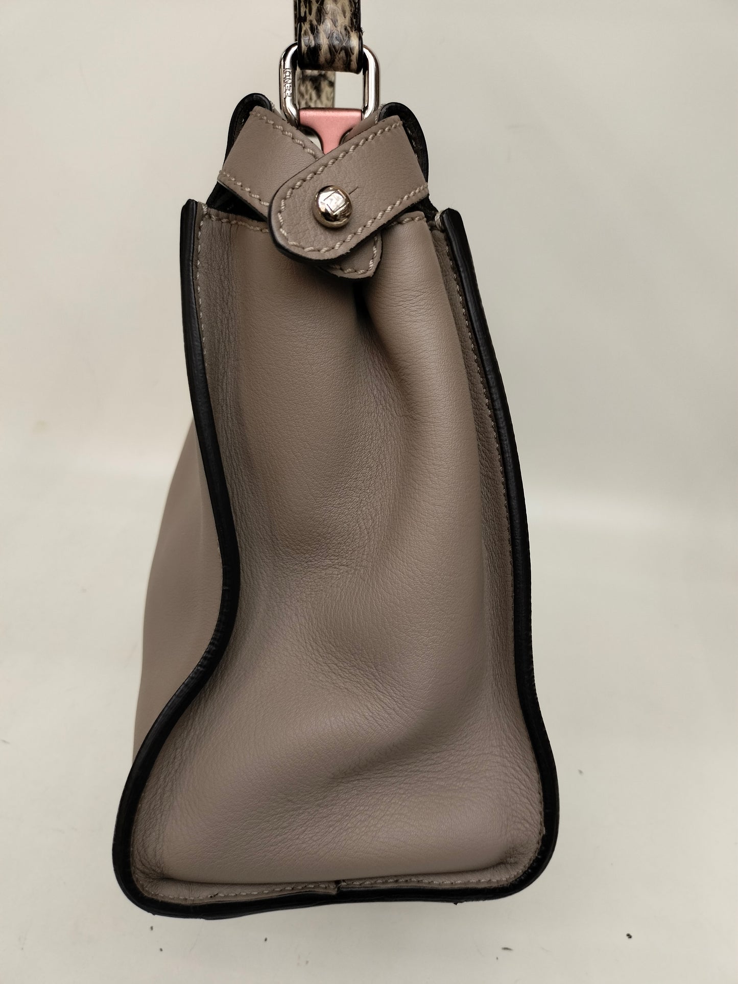 Fendi Peekaboo Medium Etoupe Handle Python SHW