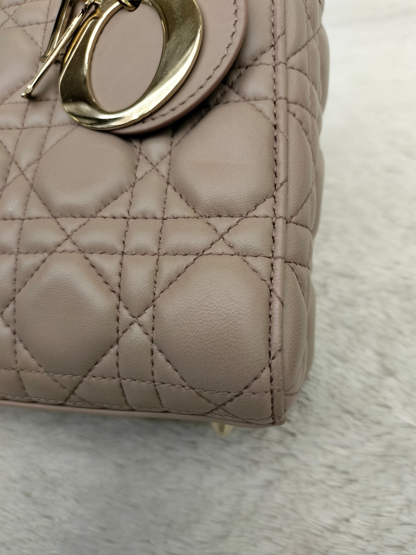 Lady Dior Small Lamb Taupe GHW 2017