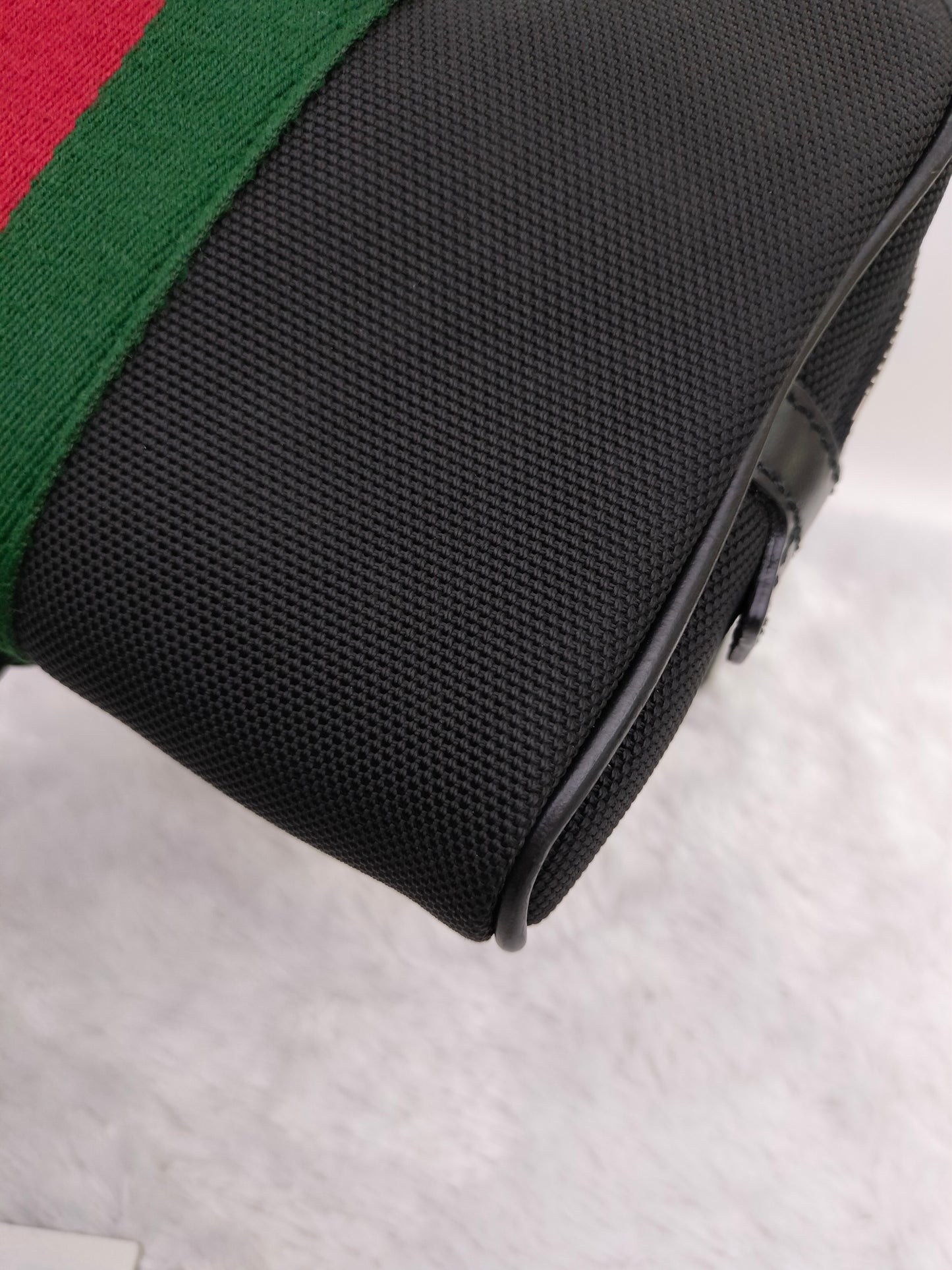 Gucci Techno Web Belt Bag Stripe Canvas Black SHW