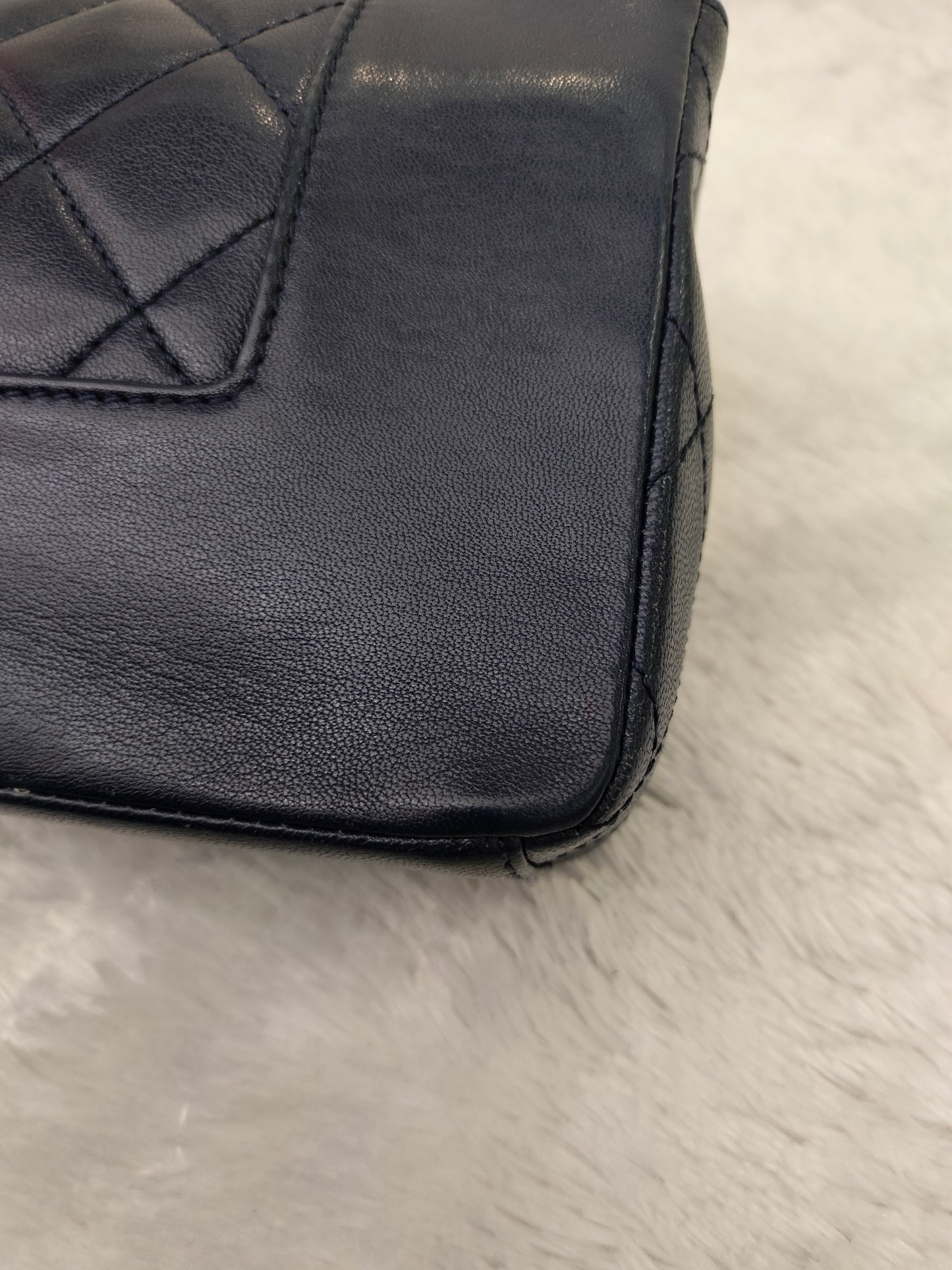 Chanel Mademoiselle Medium Flap Sheepskin Navy GHW #21