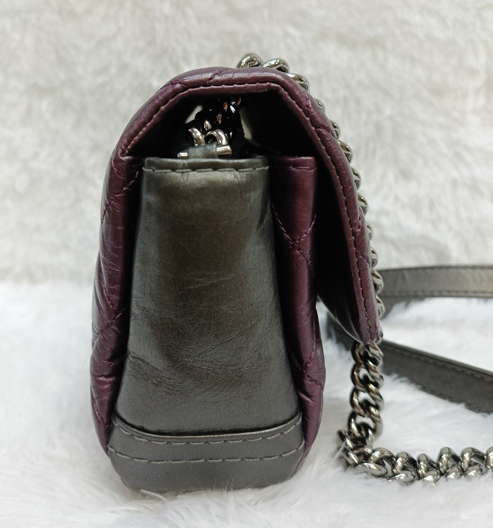 Chanel Mini Flap Lady Pearly Grey Purple SHW #17 Size 19x13x6cm