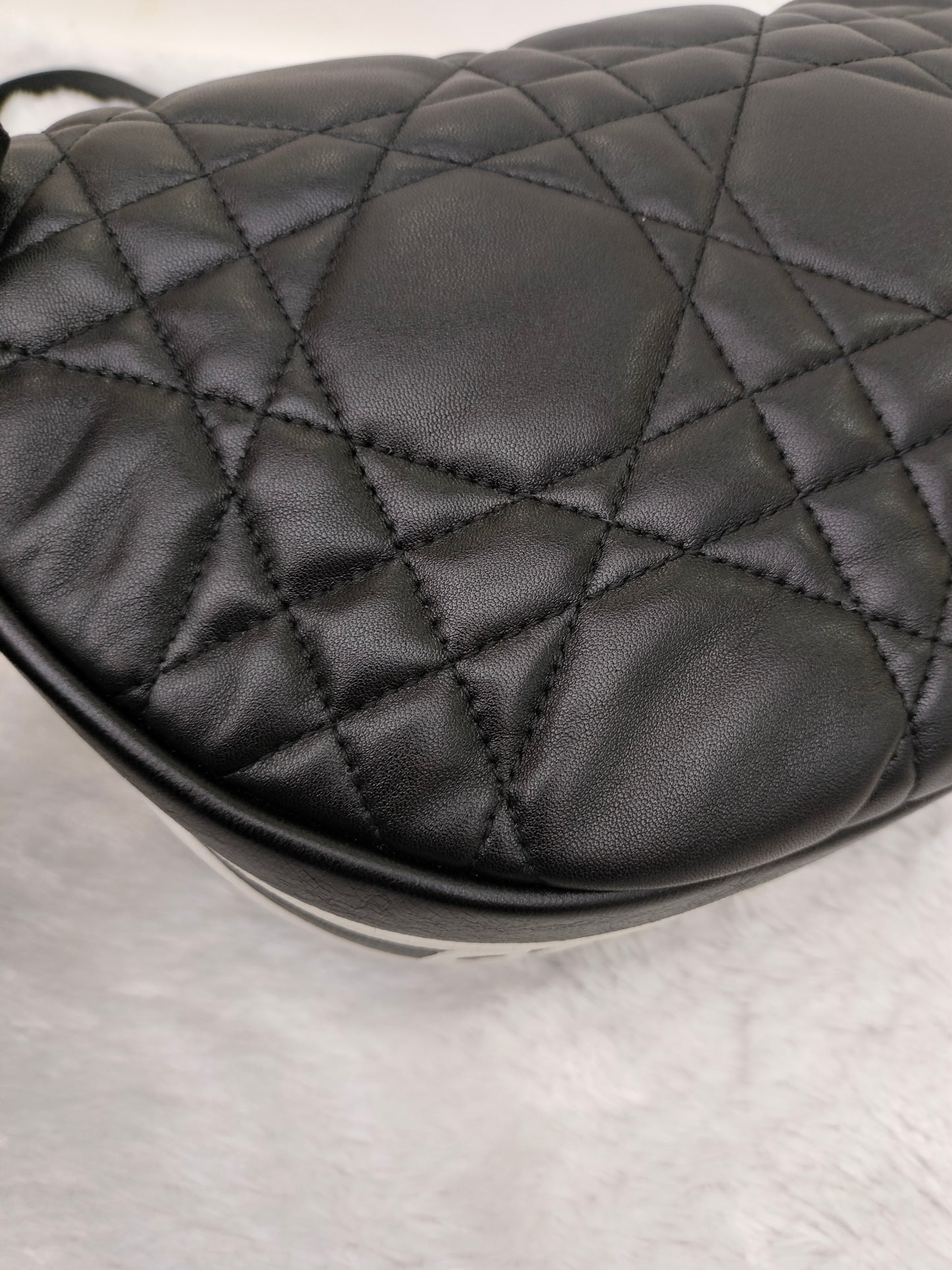 Dior Vibe Medium Cannage Lamb Black White GHW 2022