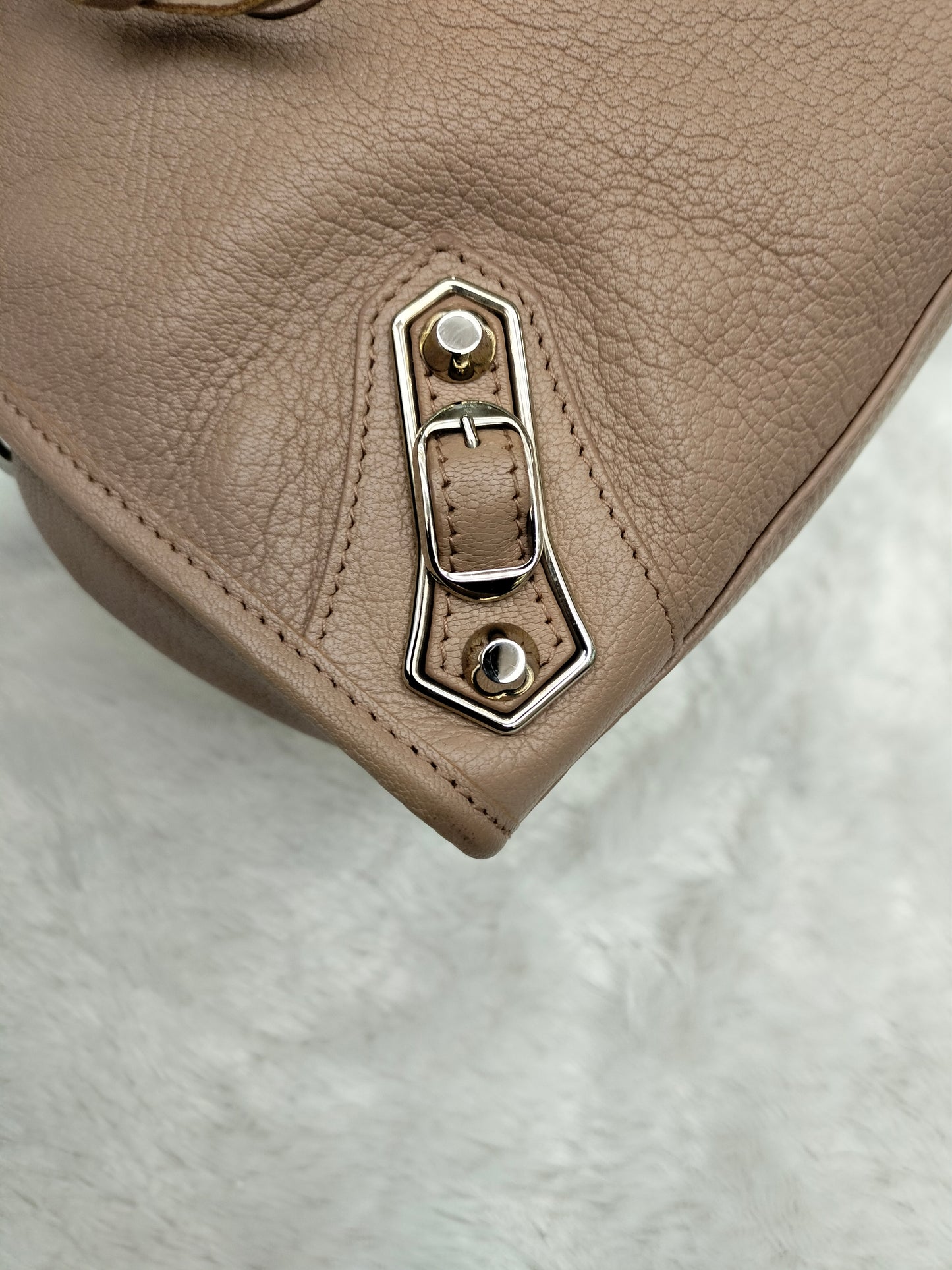 Balenciaga Small City Edge Rose De Sables SHW