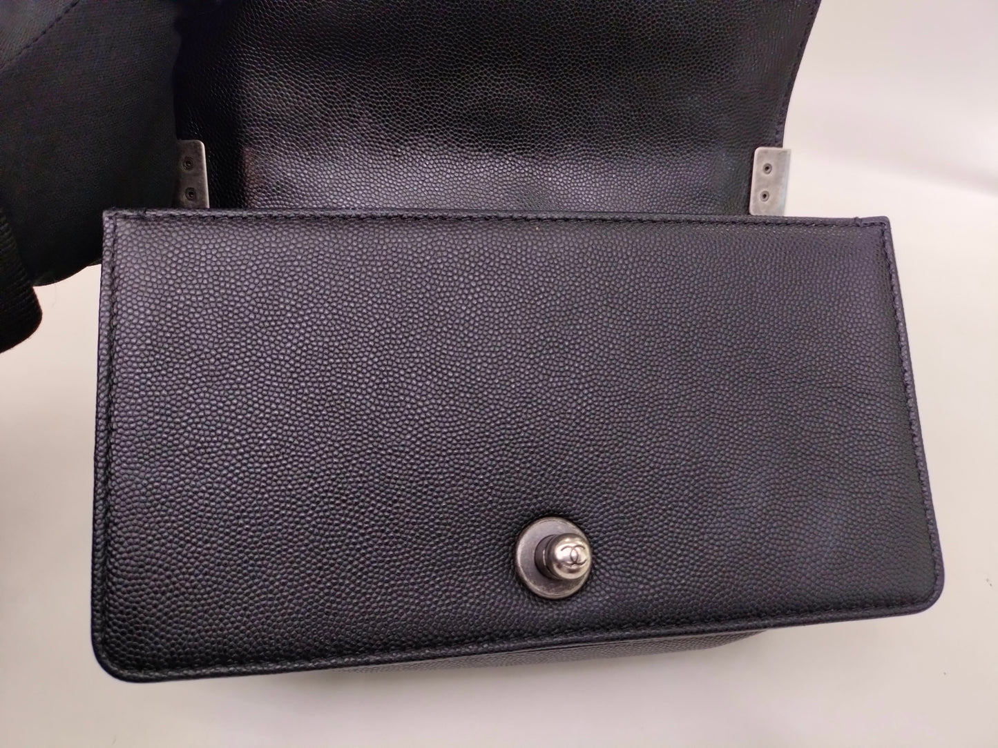 Chanel Boy 20 Chevron Caviar Black RHW #24