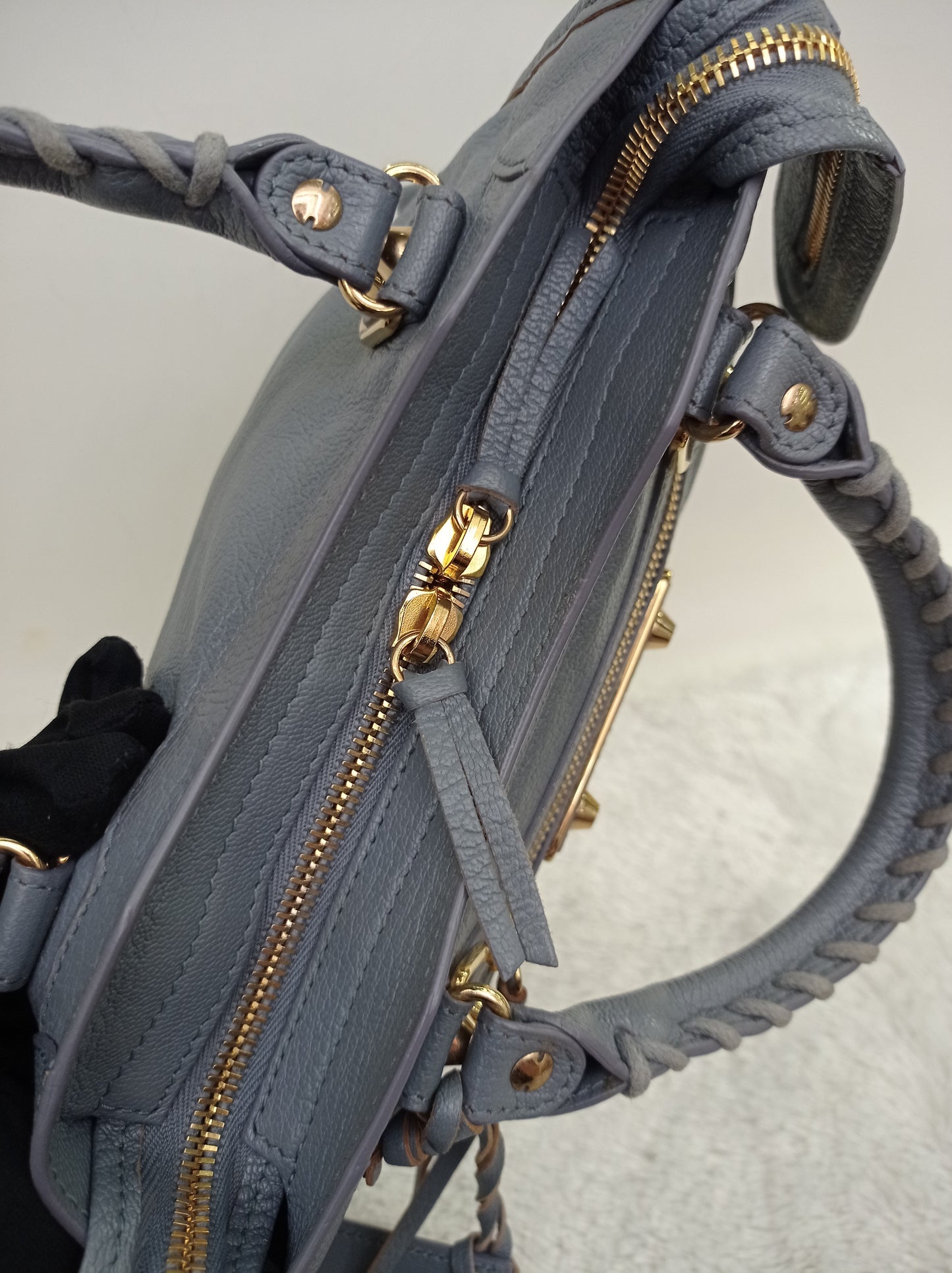 Balenciaga Mini City Edge Griss Blue GHW