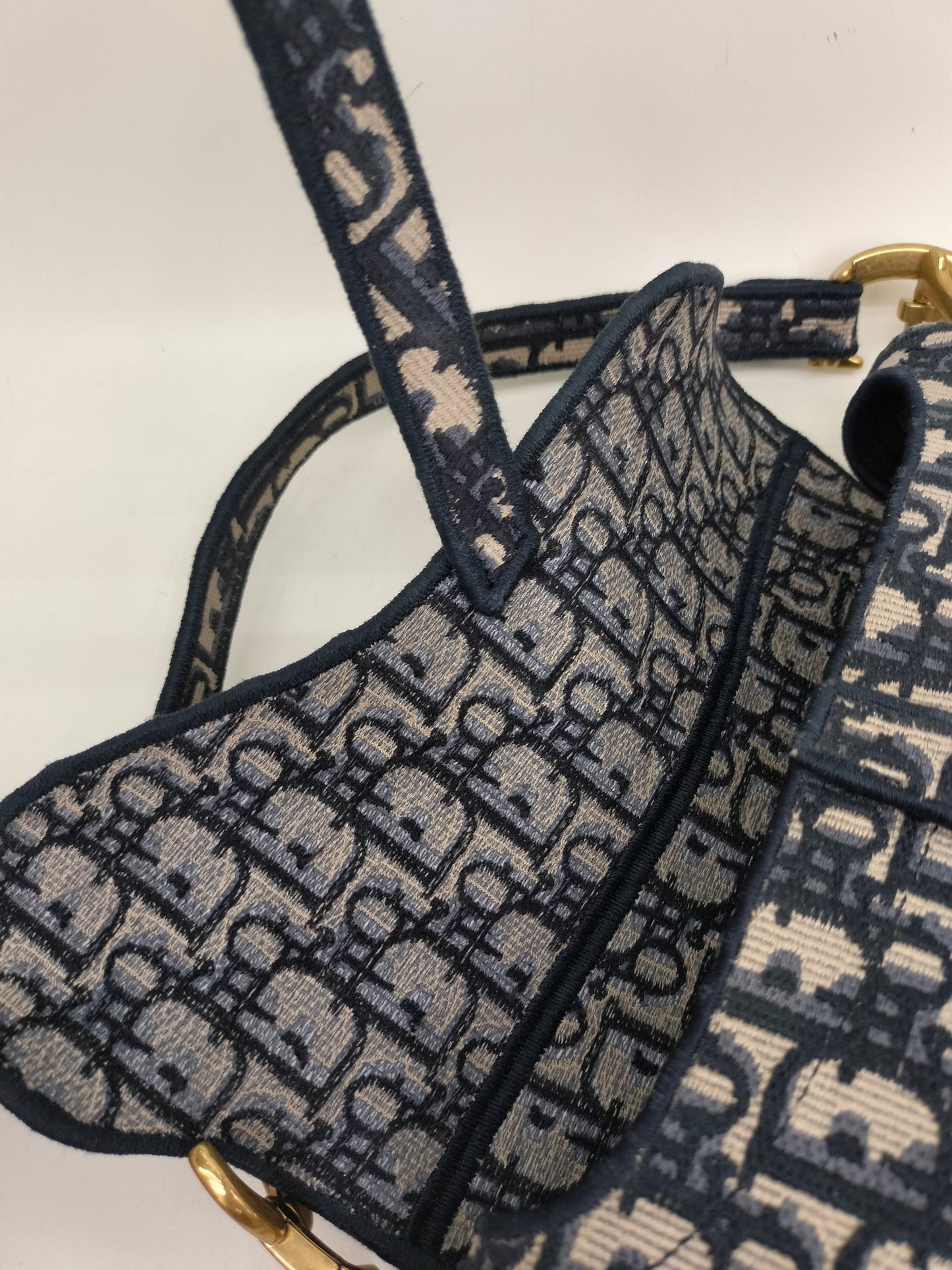 Dior Saddle Medium Oblique Navy GHW 2022