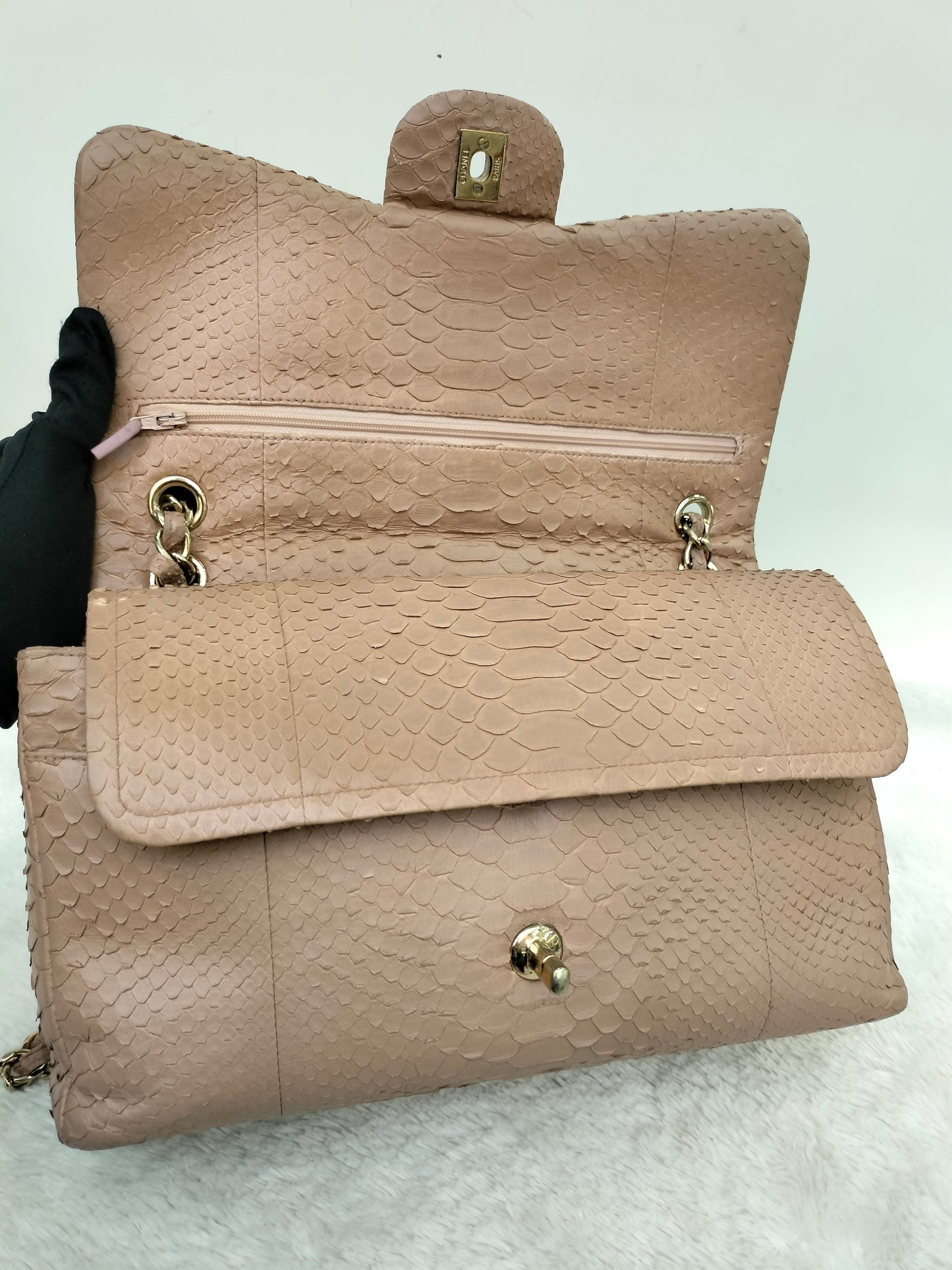 Chanel Jumbo Python Caramel GHW DF #18